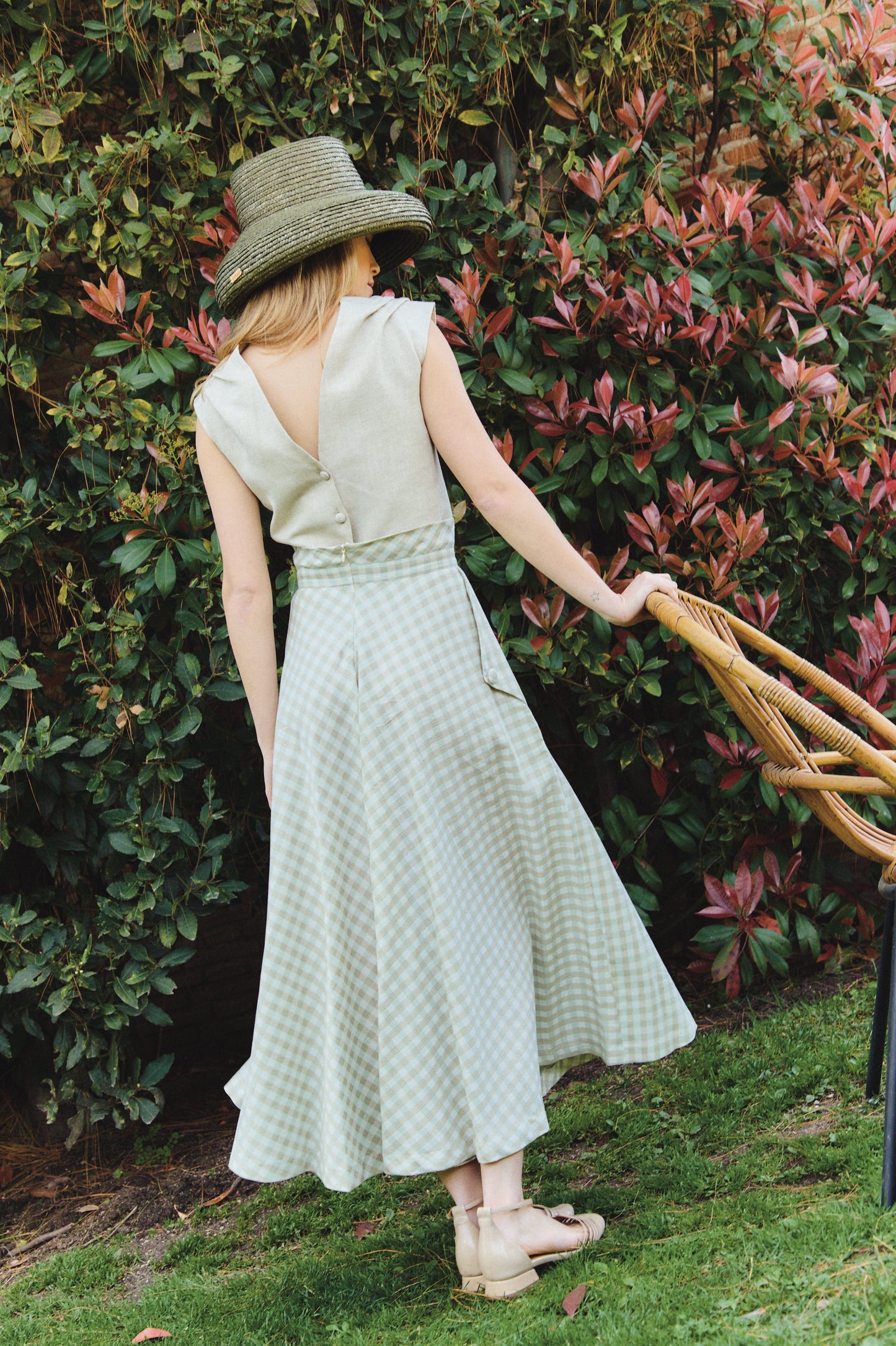 Olive Green Vichy Skirt