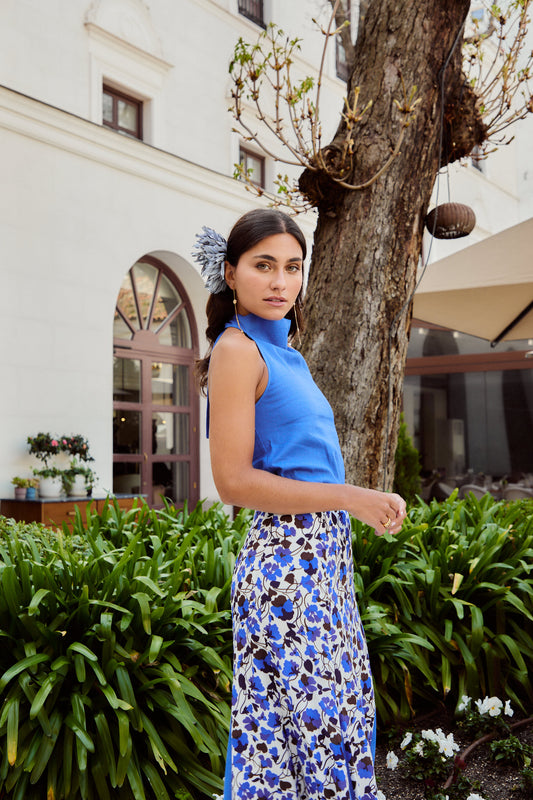 Venus Blue Linen Top