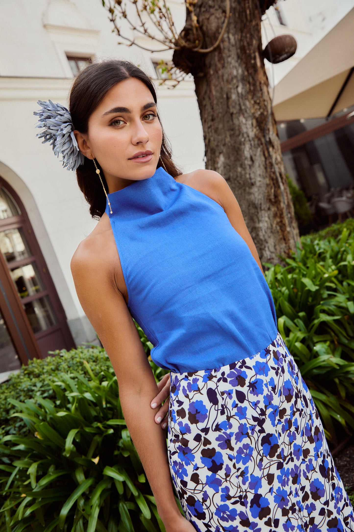 Venus Blue Linen Top