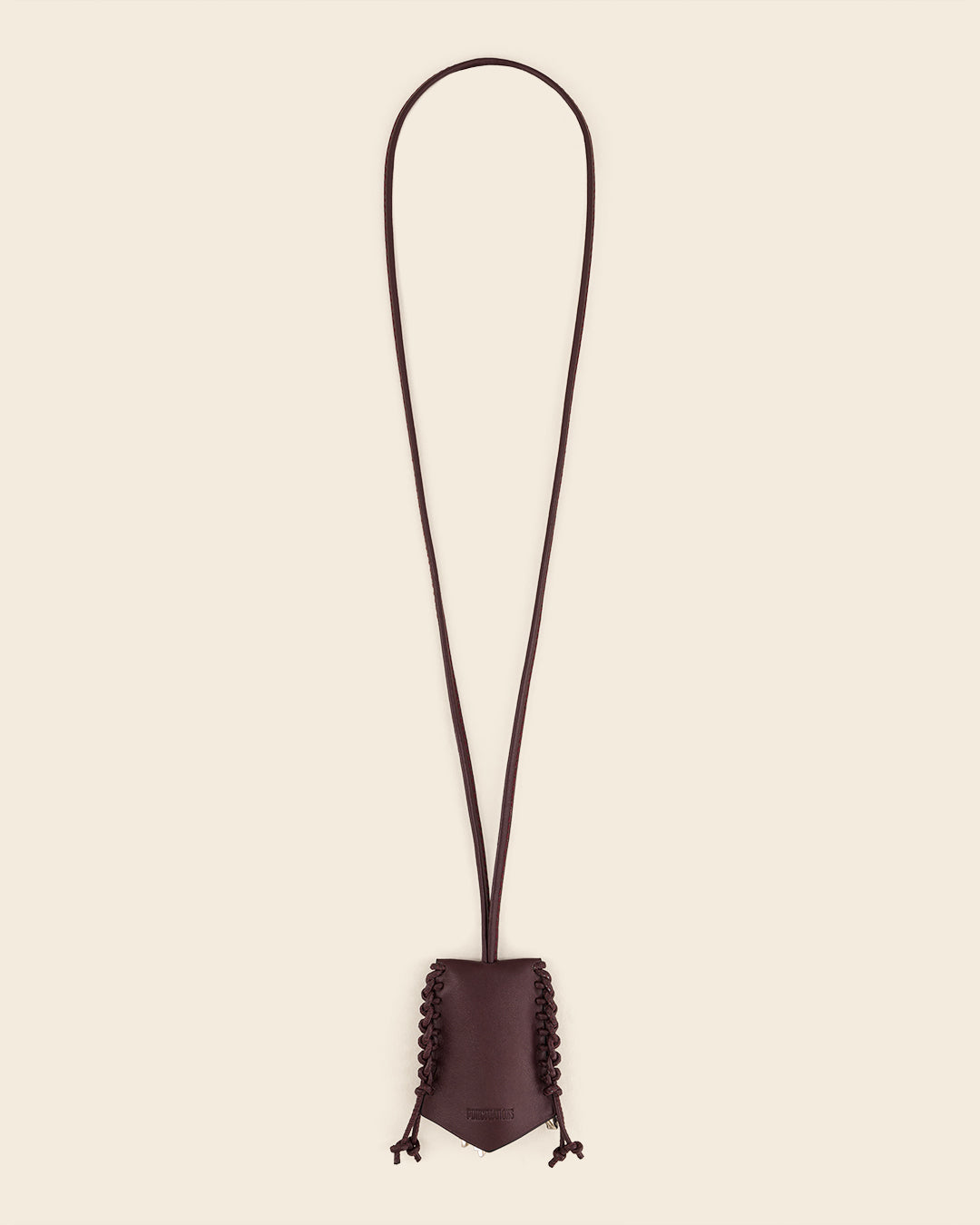 FUJI-Burgundy leather bell key ring & burgundy leather braiding