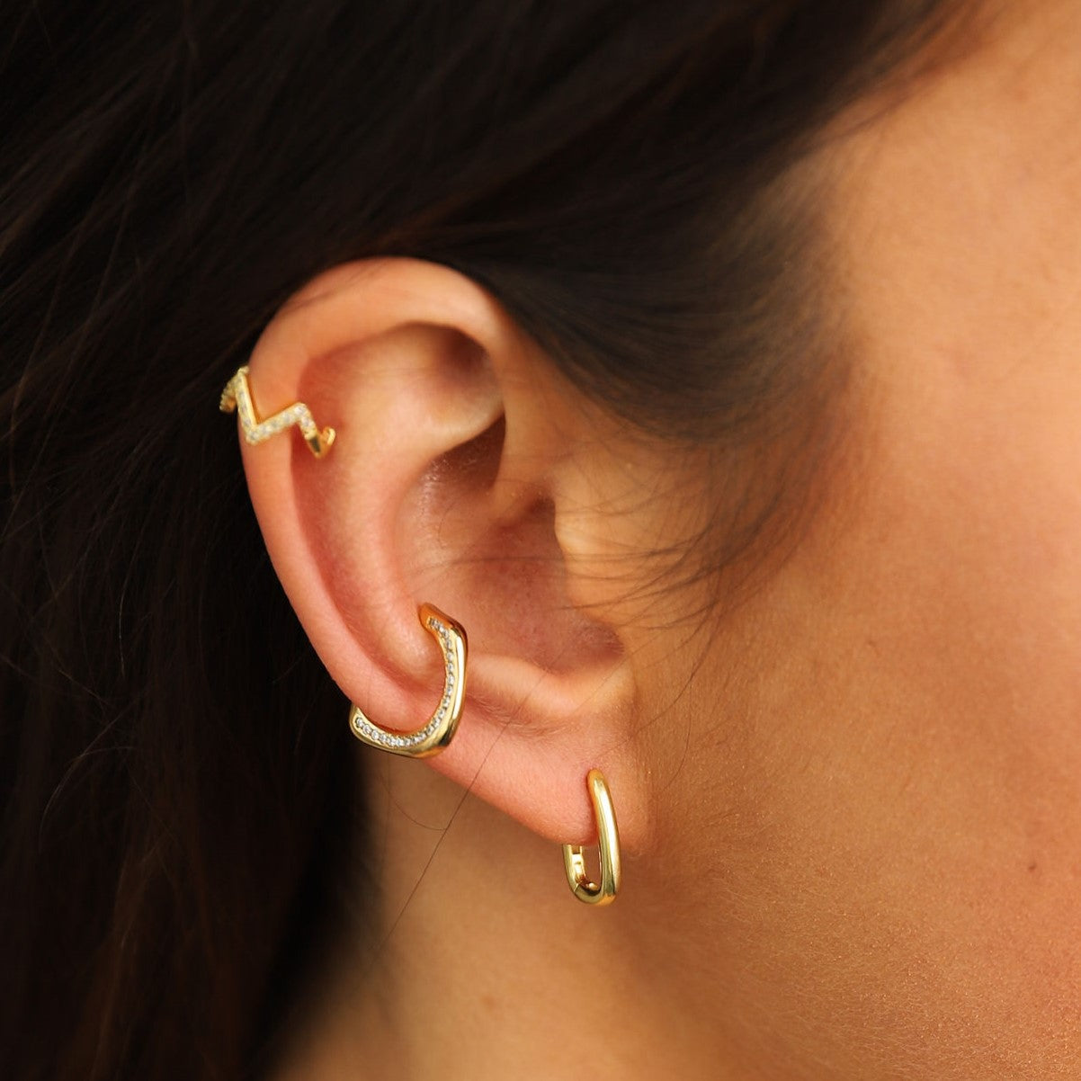Mini Squared Oval Hoops