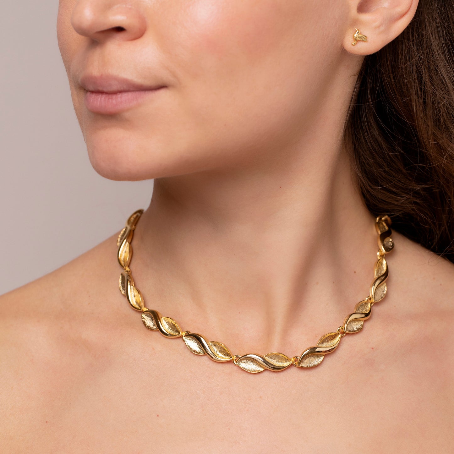 Vintage Textured Statement Collar Necklace