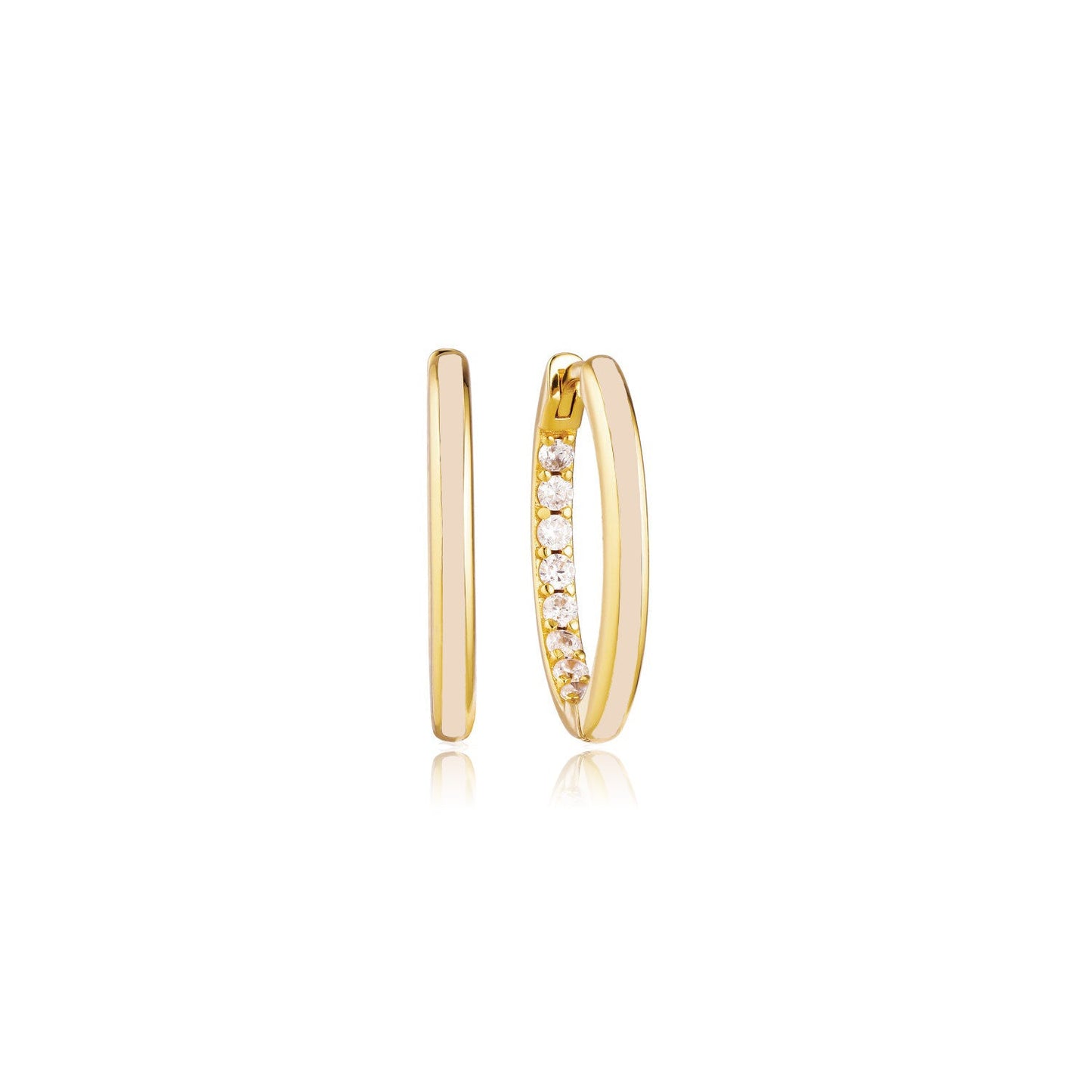 Small Nude Enamel Hoop Earrings
