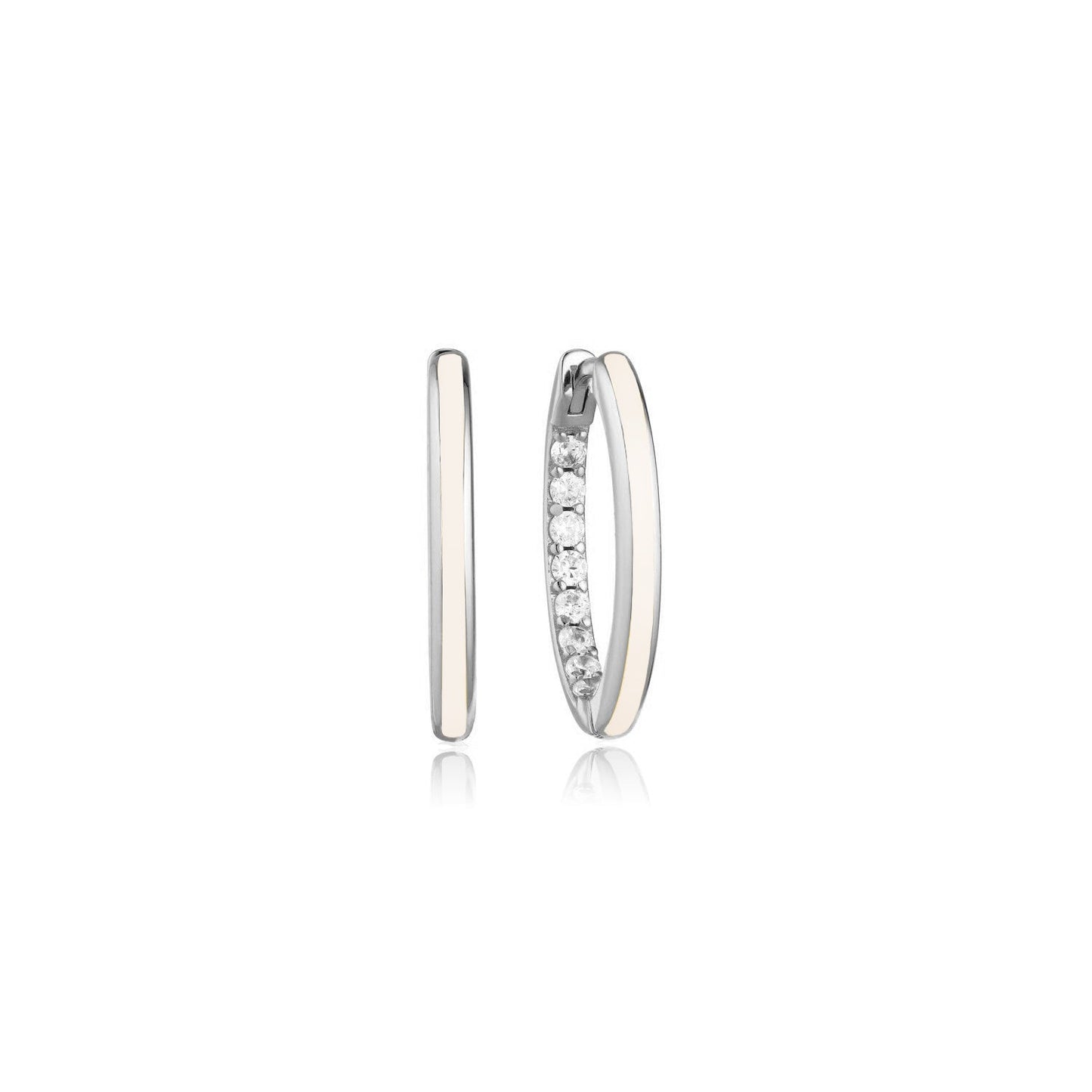 Small Nude Enamel Hoop Earrings