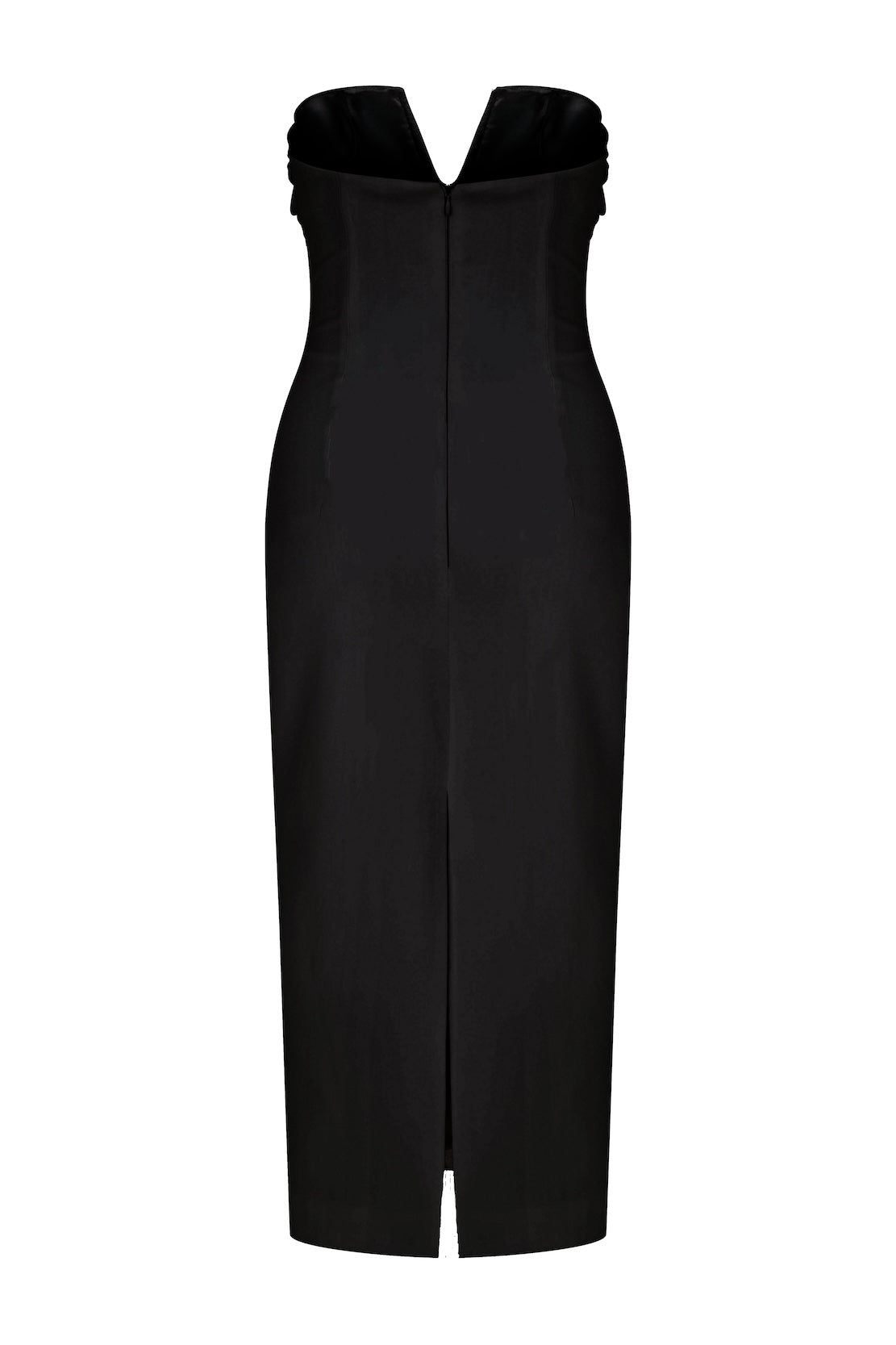 Miora Crepe Midi Dress in Black