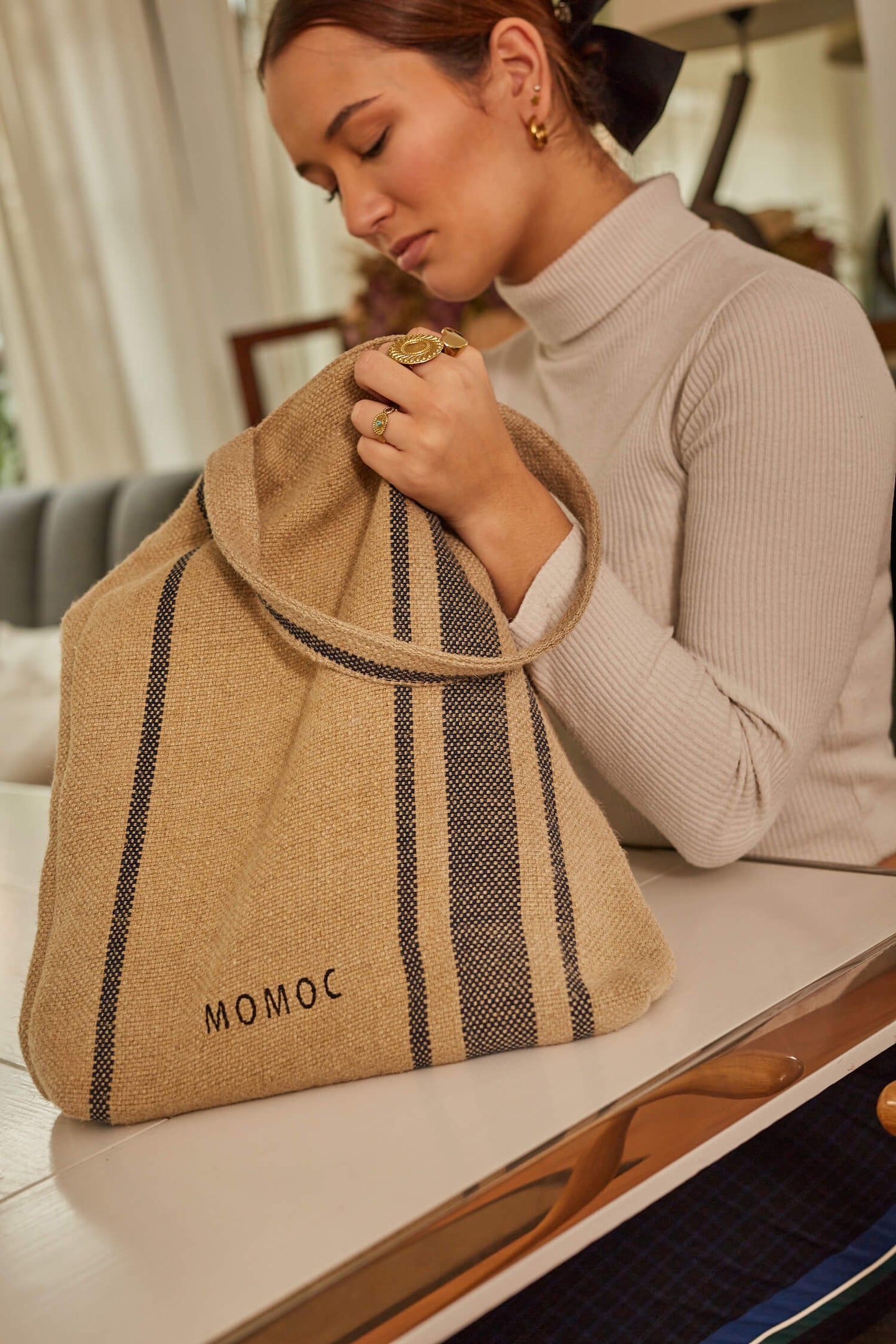 Momoc Tote Bag 100% Linen