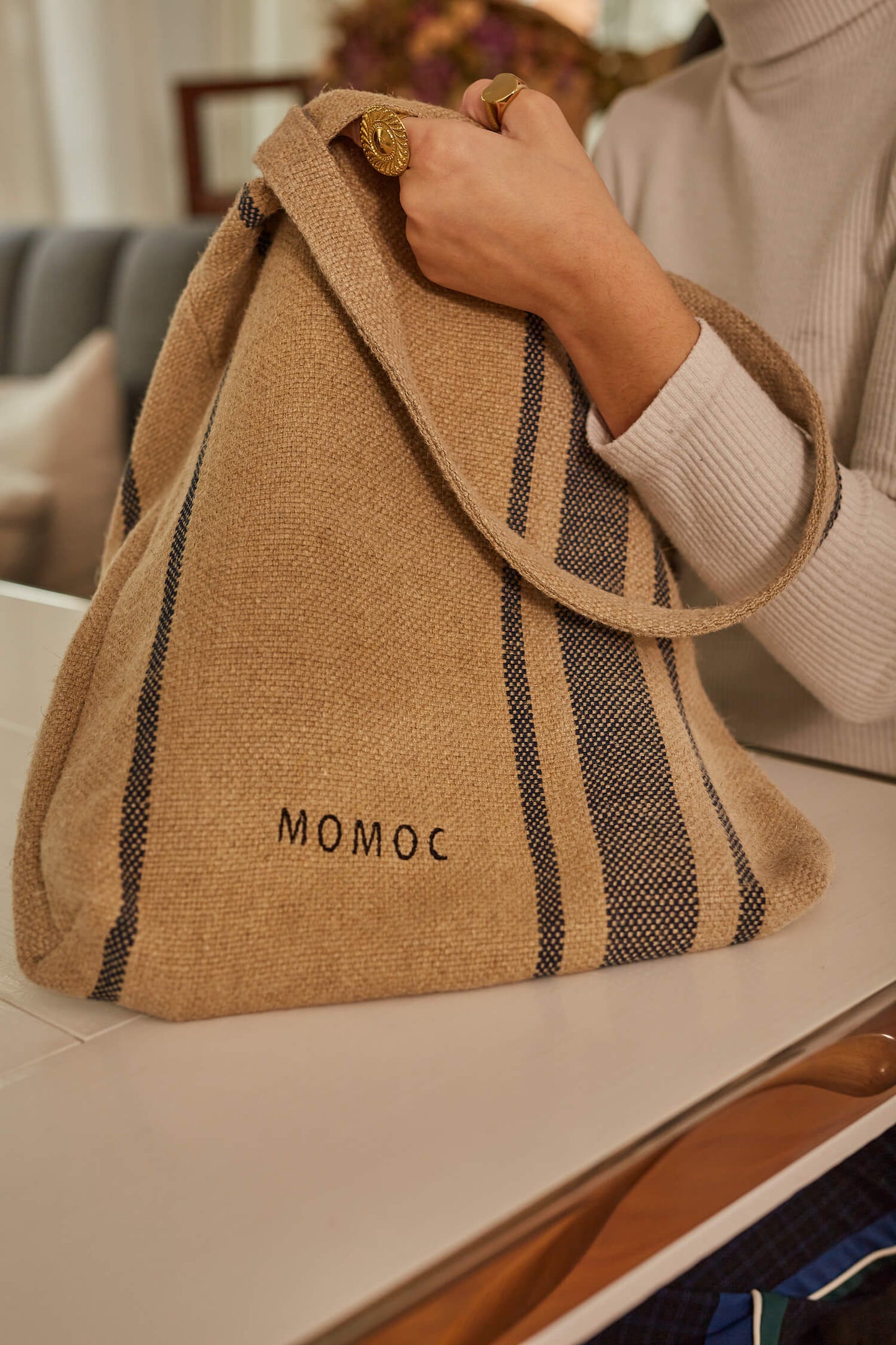 Momoc Tote Bag 100% Linen
