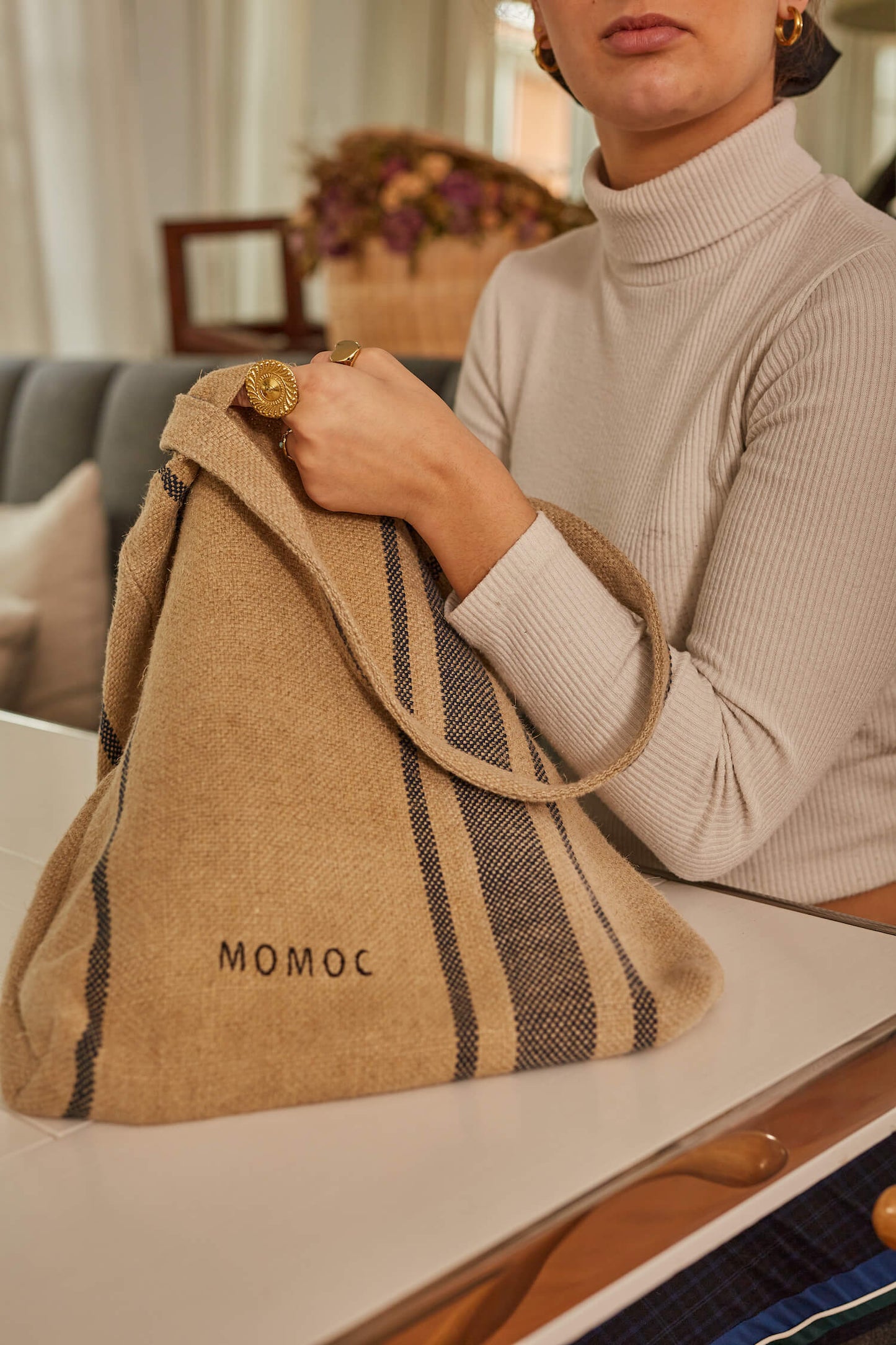 Momoc Tote Bag 100% Linen