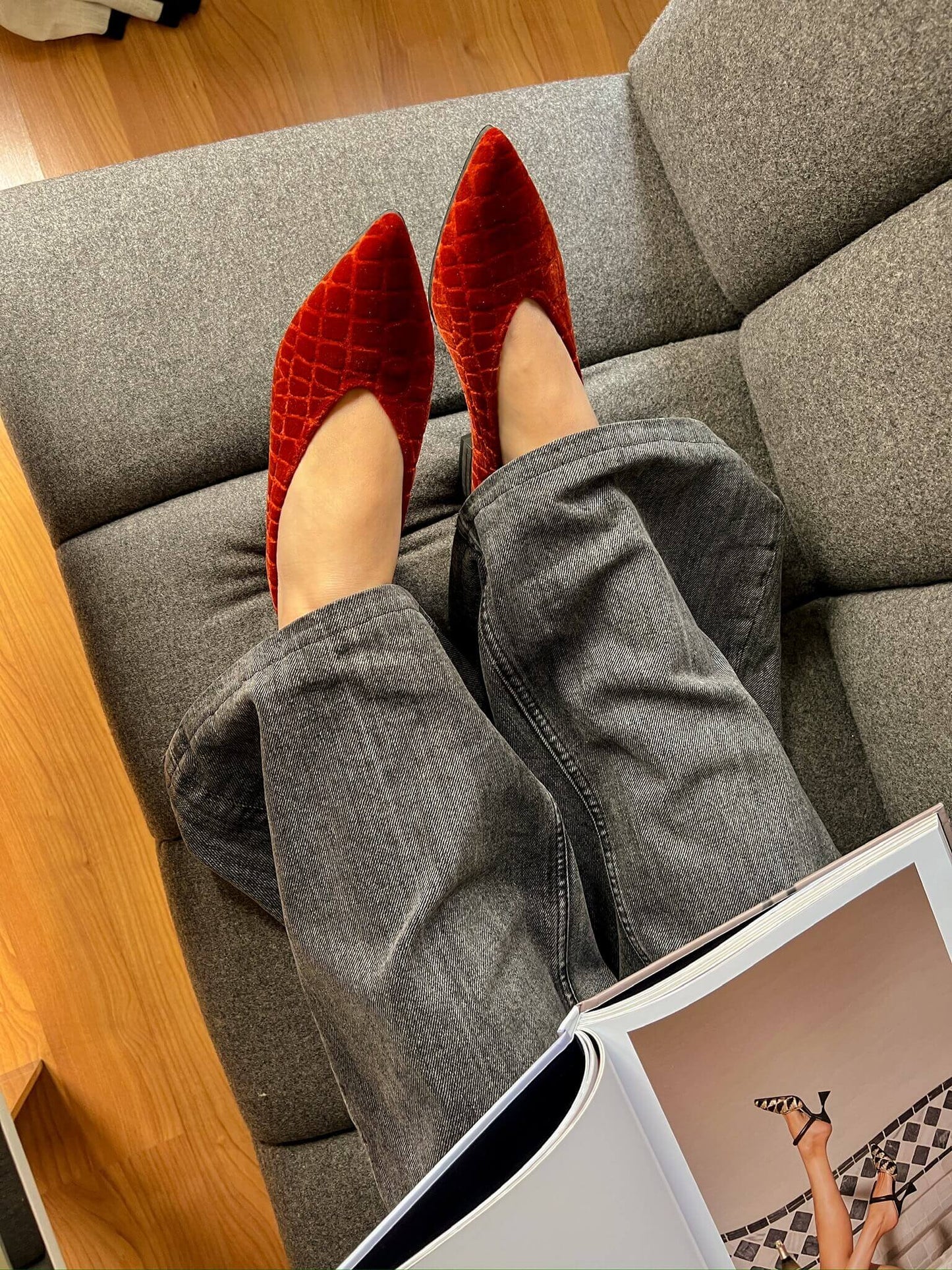 Lava velvet coconut Ballerinas