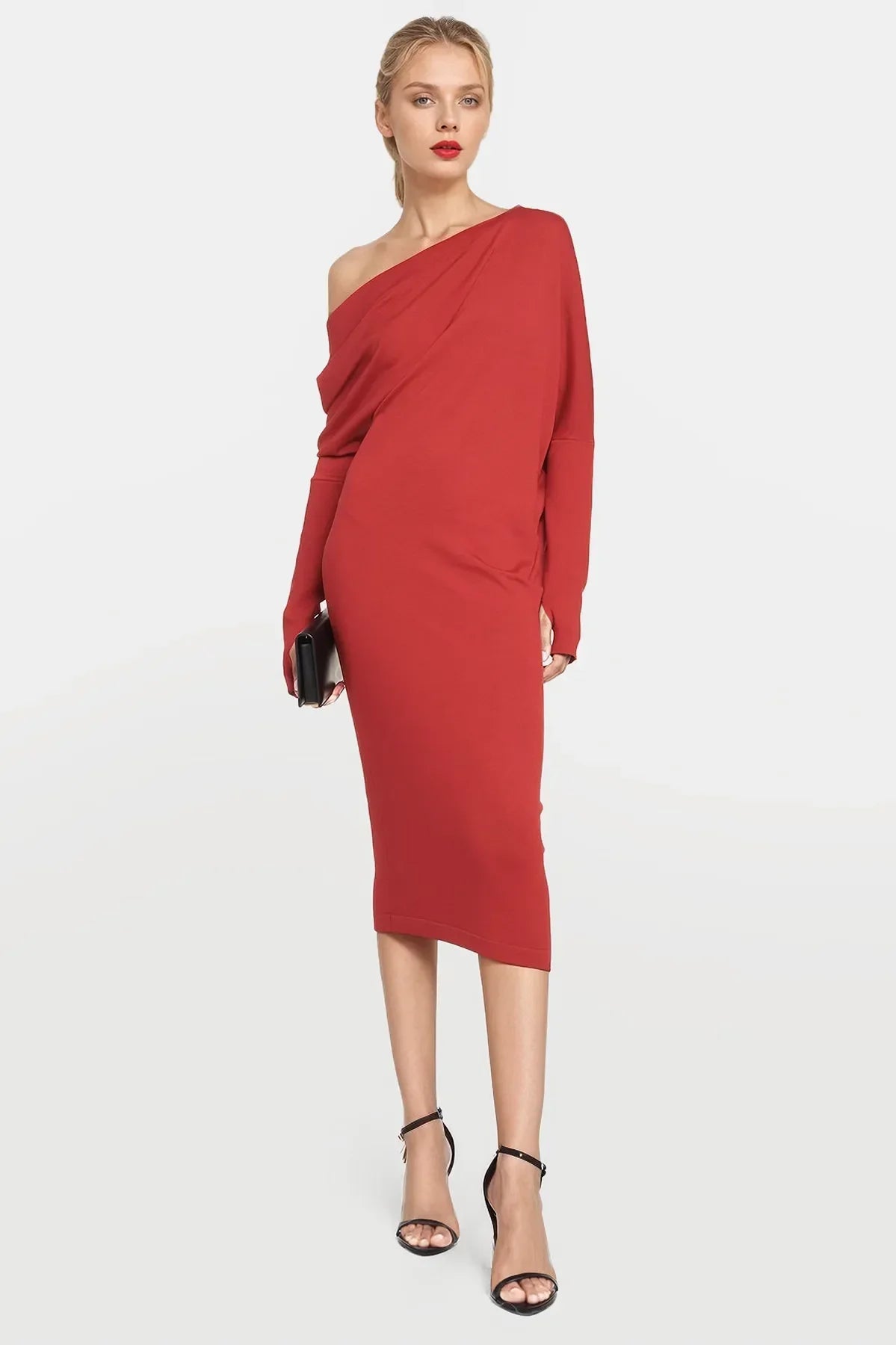 tencel off the shoulder dress Calista One-Shoulder Dress in TENCEL