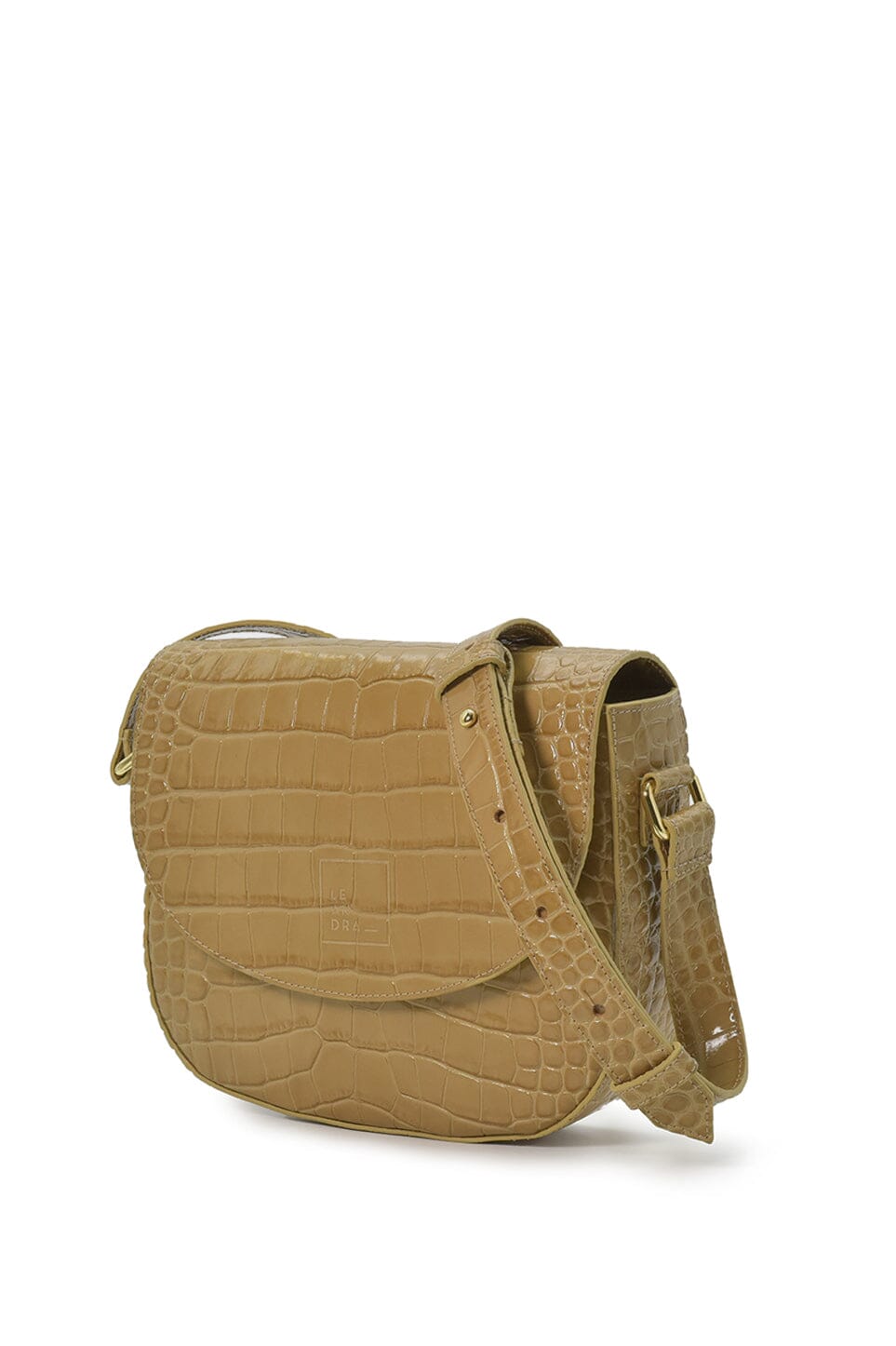 Beige Coconut Embossed Leather Flap Crossbody Bag Handbags Leandra