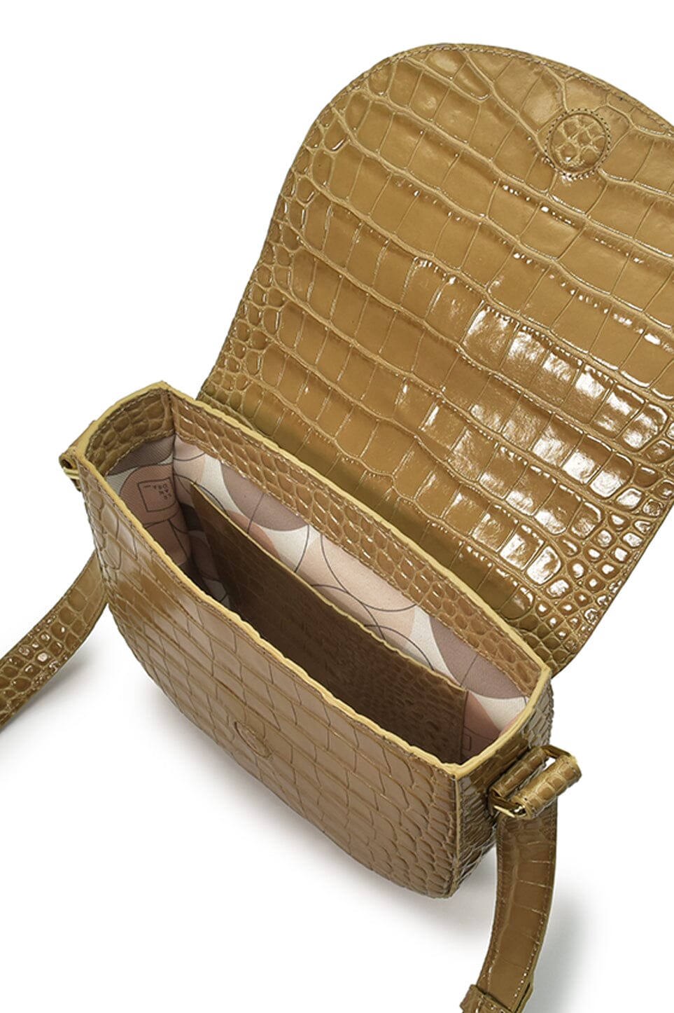 Beige Coconut Embossed Leather Flap Crossbody Bag Handbags Leandra