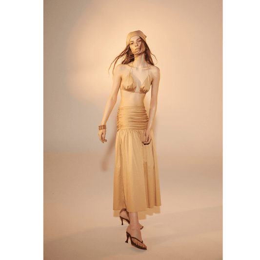 Birdie Rouched Maxi Skirt in Apple Cinnamon Skirts Nazli Ceren