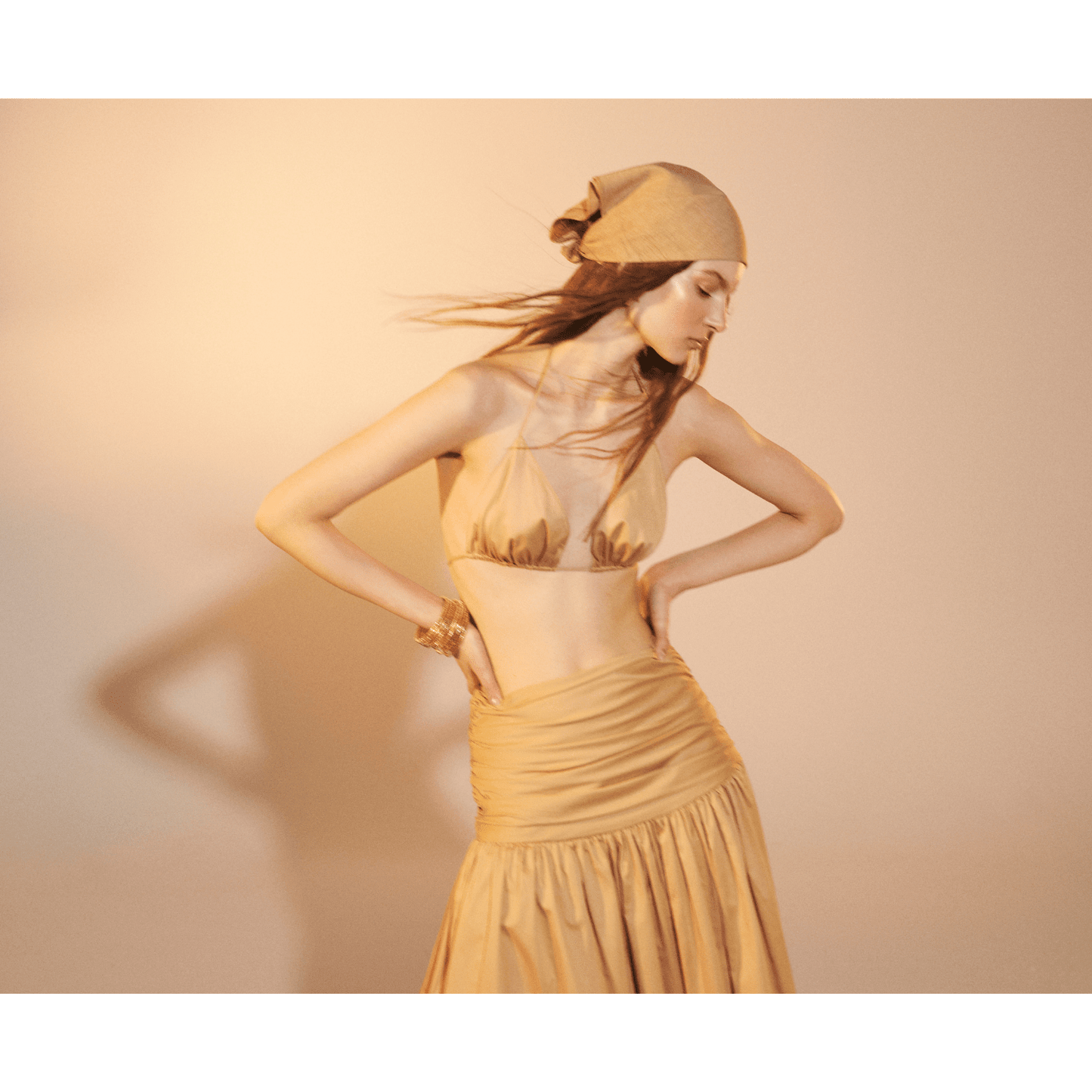 Birdie Rouched Maxi Skirt in Apple Cinnamon Skirts Nazli Ceren