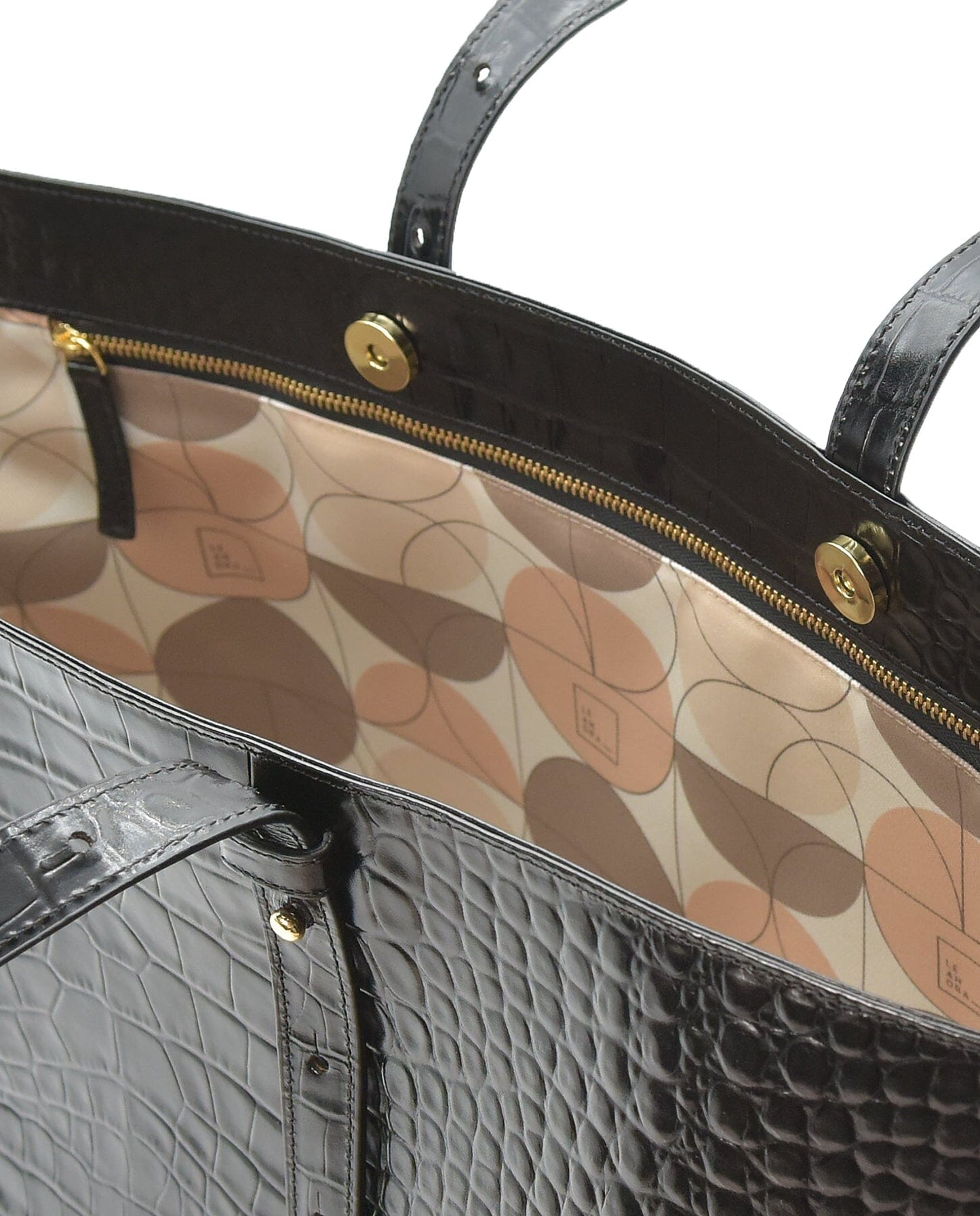 Black Crocodile print Tote Bag Tote Bag Leandra