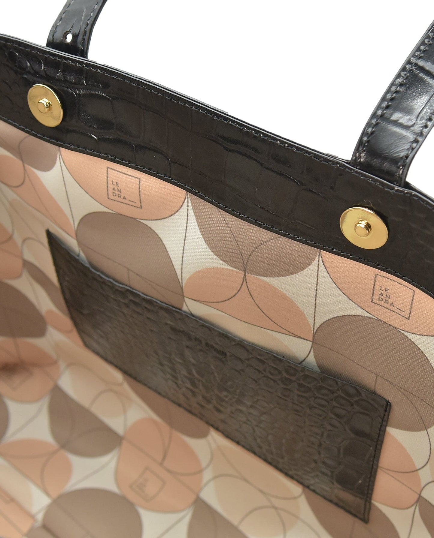Black Crocodile print Tote Bag Tote Bag Leandra