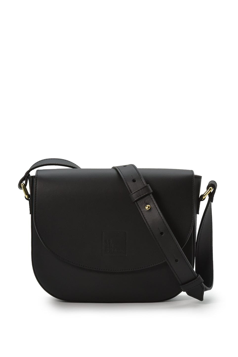Black leather flap shoulder bag Handbags Leandra