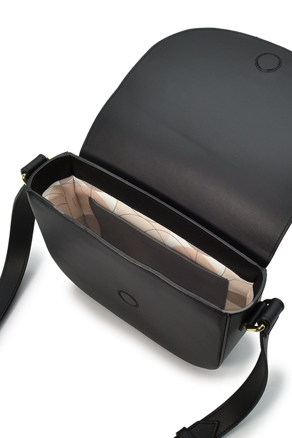 Black leather flap shoulder bag Handbags Leandra