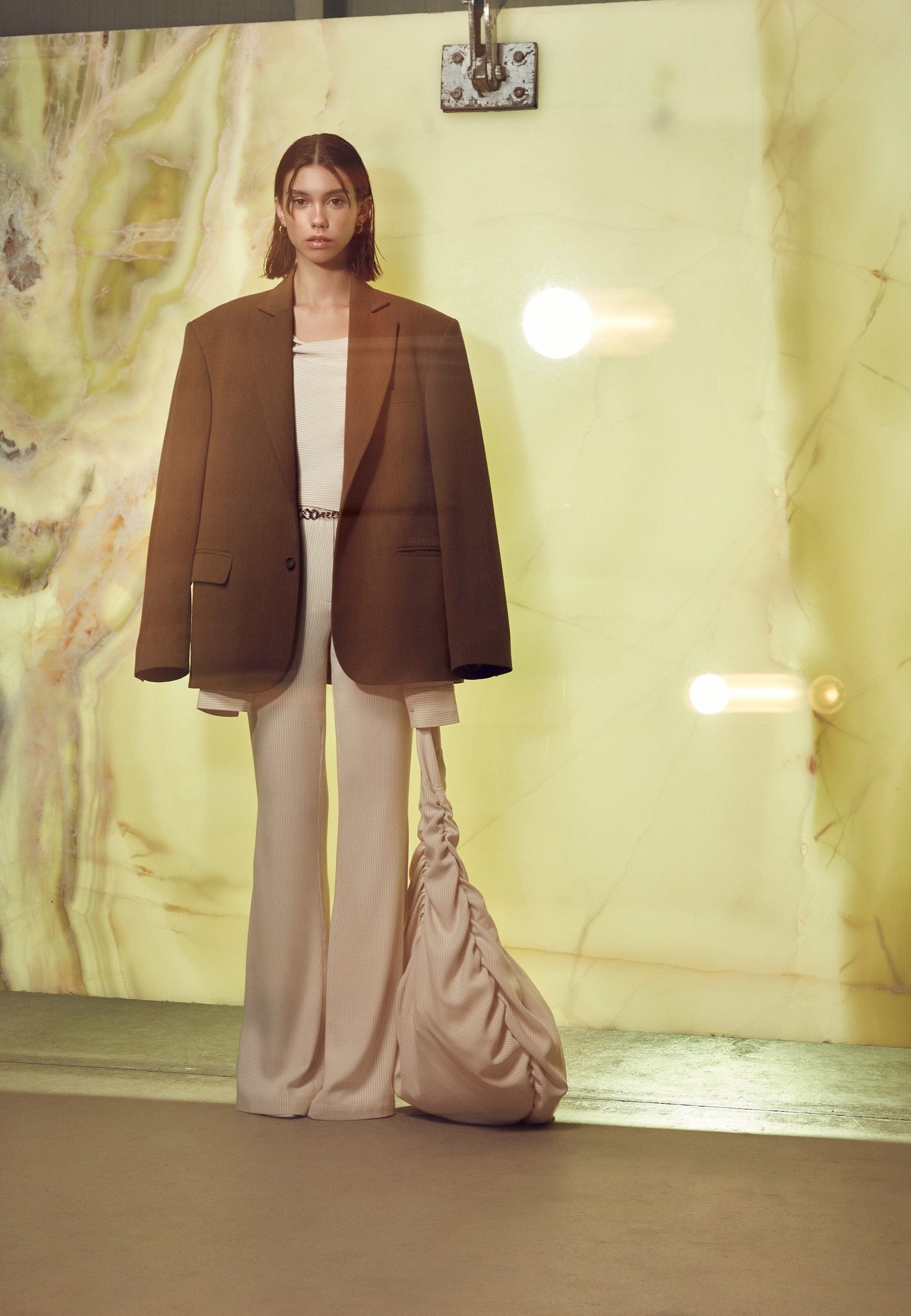 Boxy Blazer in Burnt Green Coats & Jackets Nazli Ceren