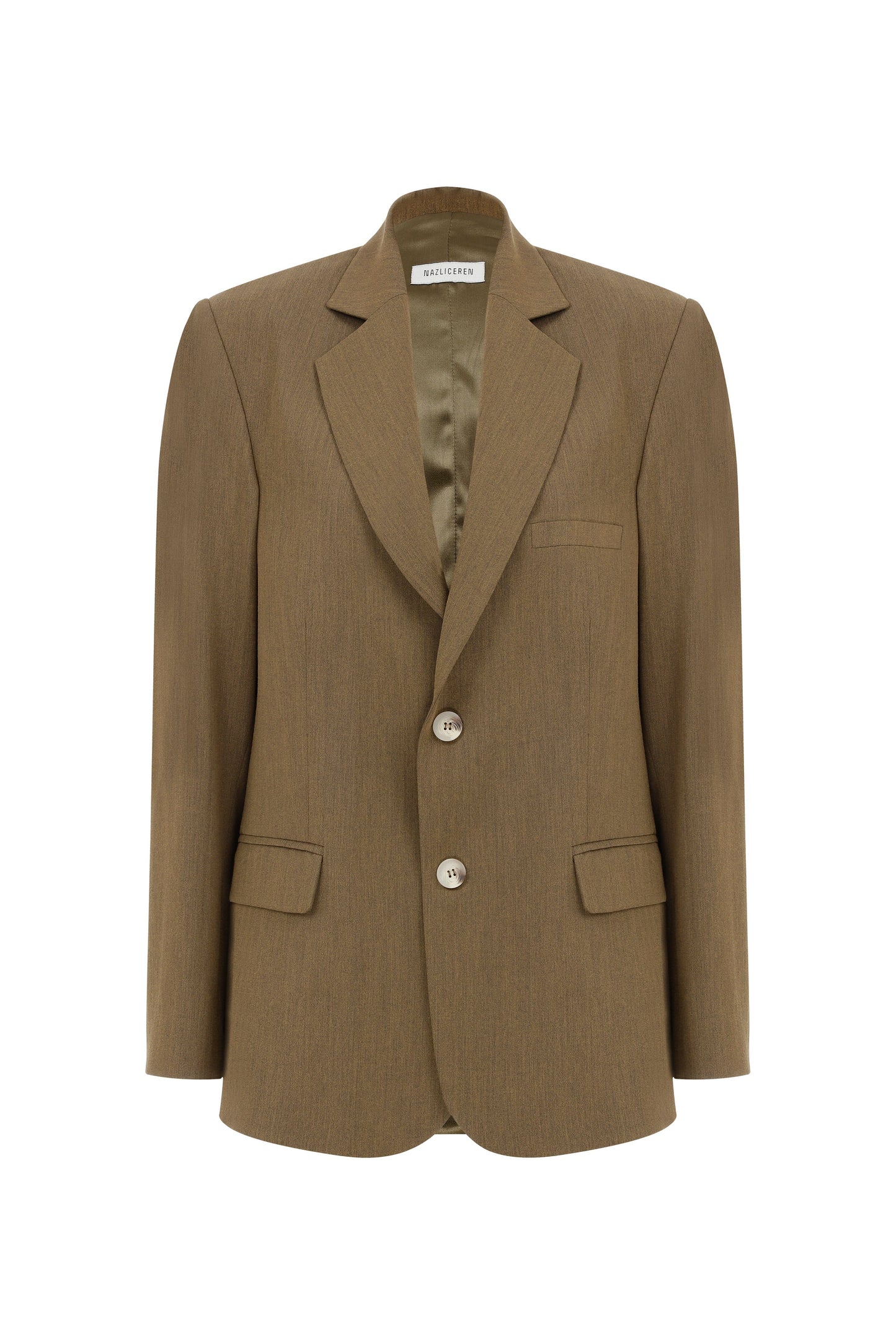 Boxy Blazer in Burnt Green Coats & Jackets Nazli Ceren