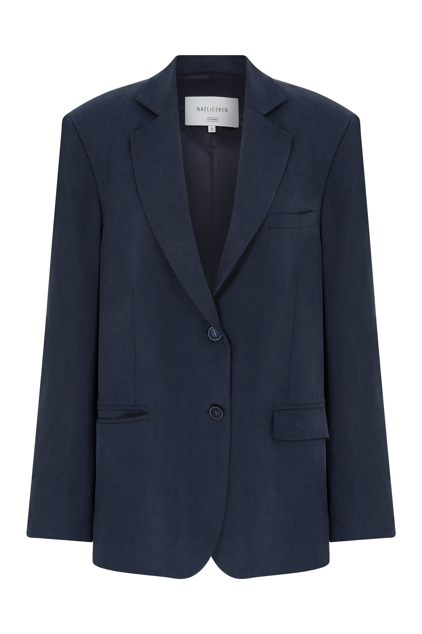 Boxy Navy Blue Oversize Jacket Nazli Ceren