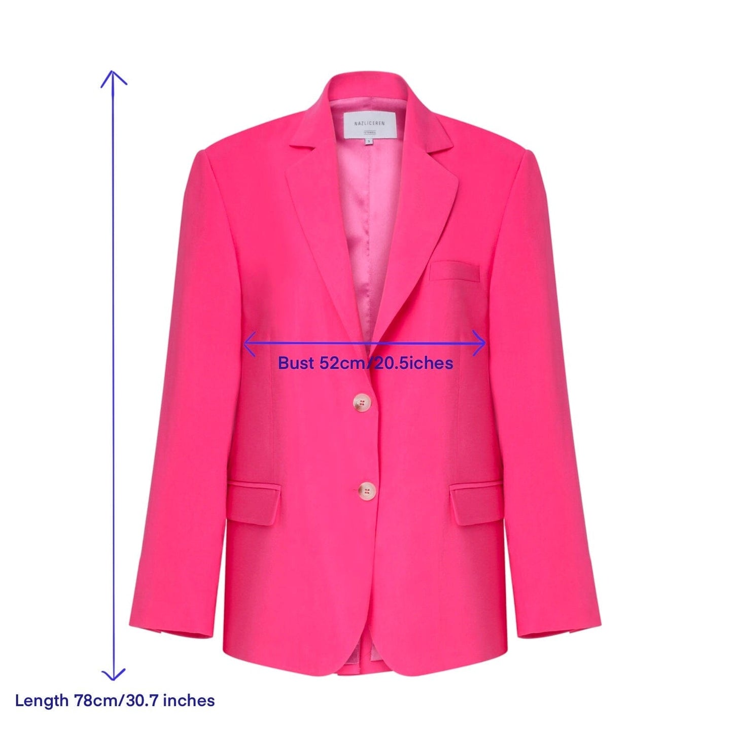 Boxy Oversized Jacket in Bubble Gum Pink Coats & Jackets Nazli Ceren