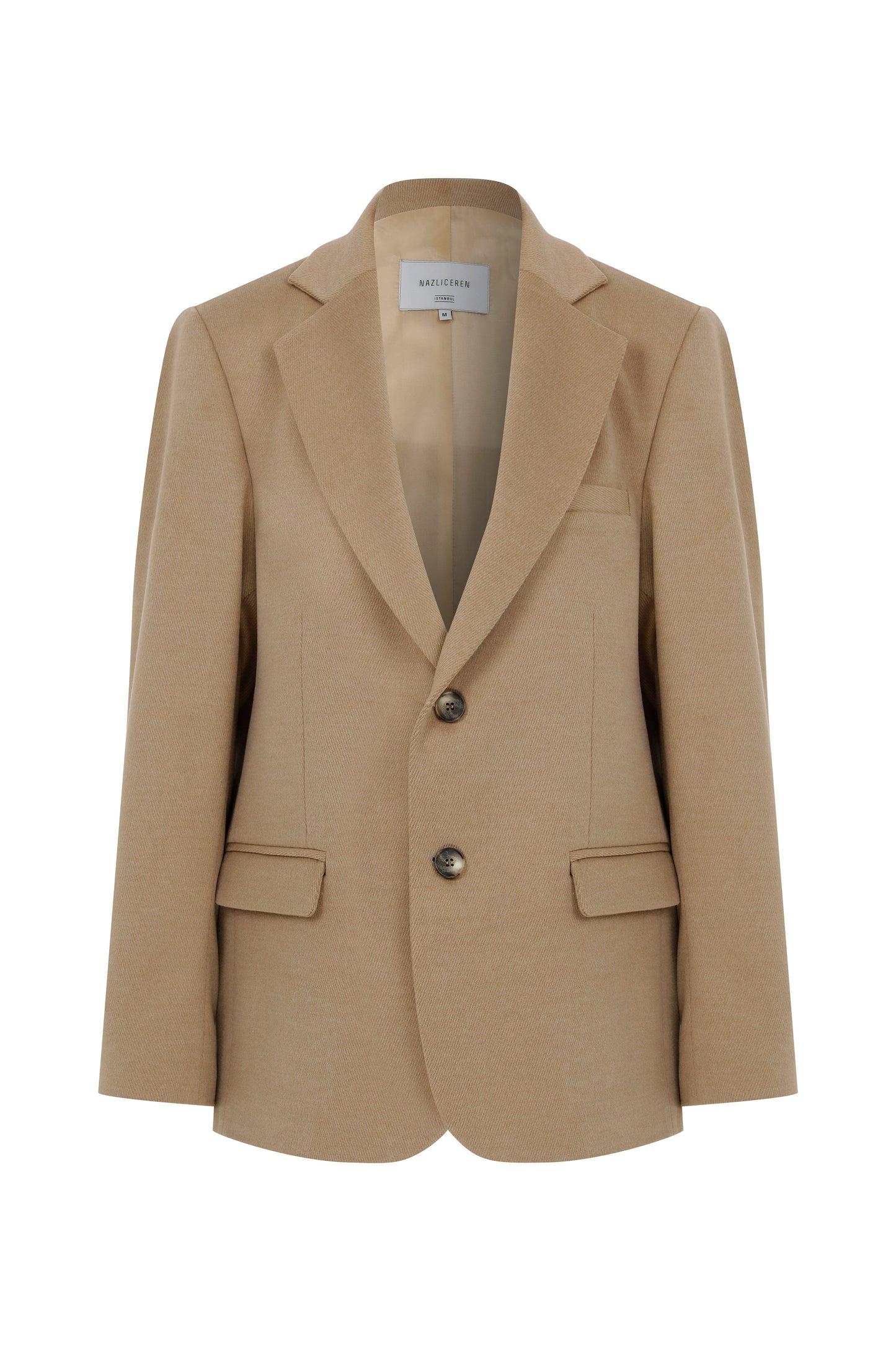 Boxy Wool Blazer in Camel Nazli Ceren