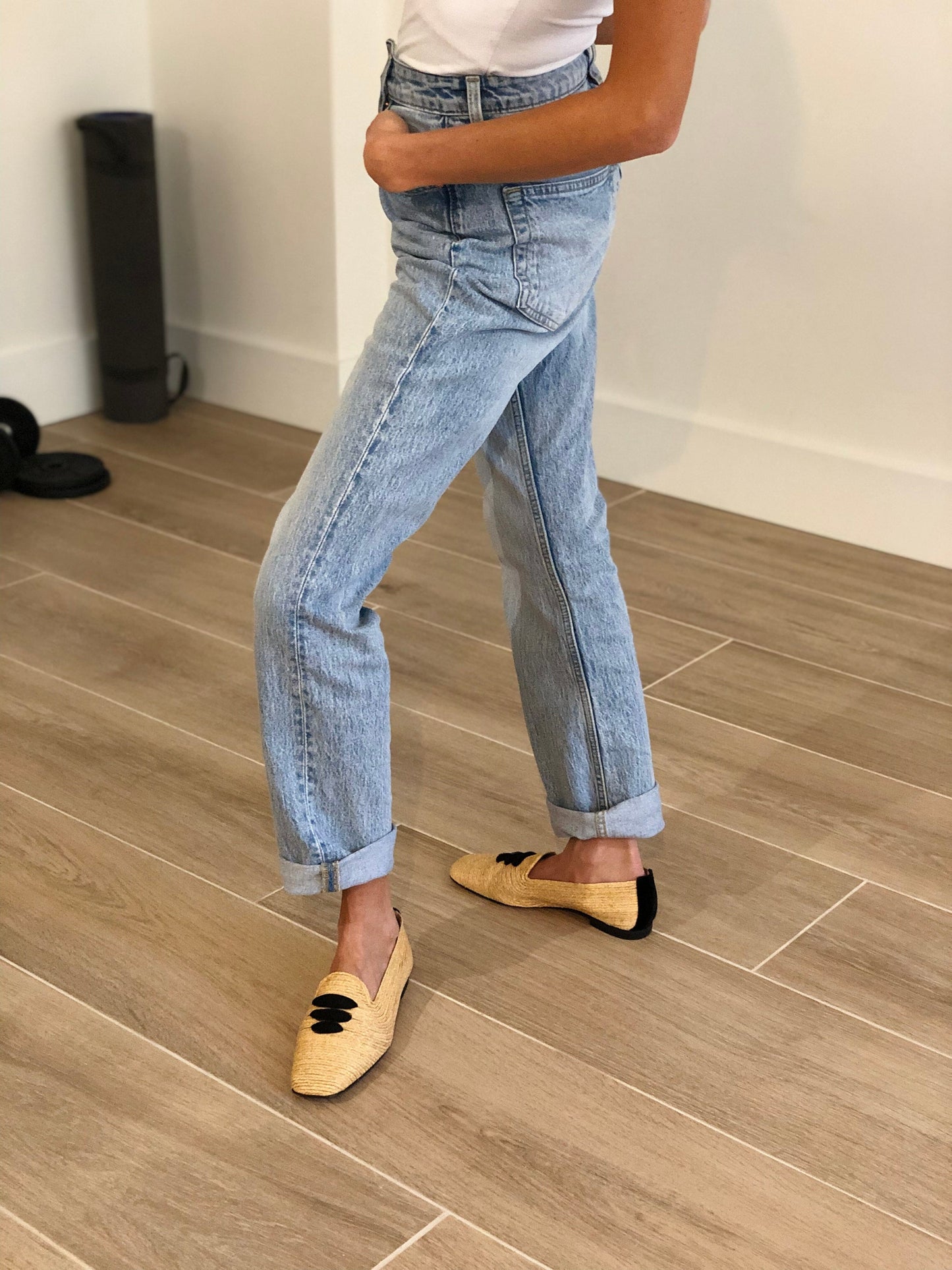 Casablanca Raffia Moccasin Sandals Momoc Shoes