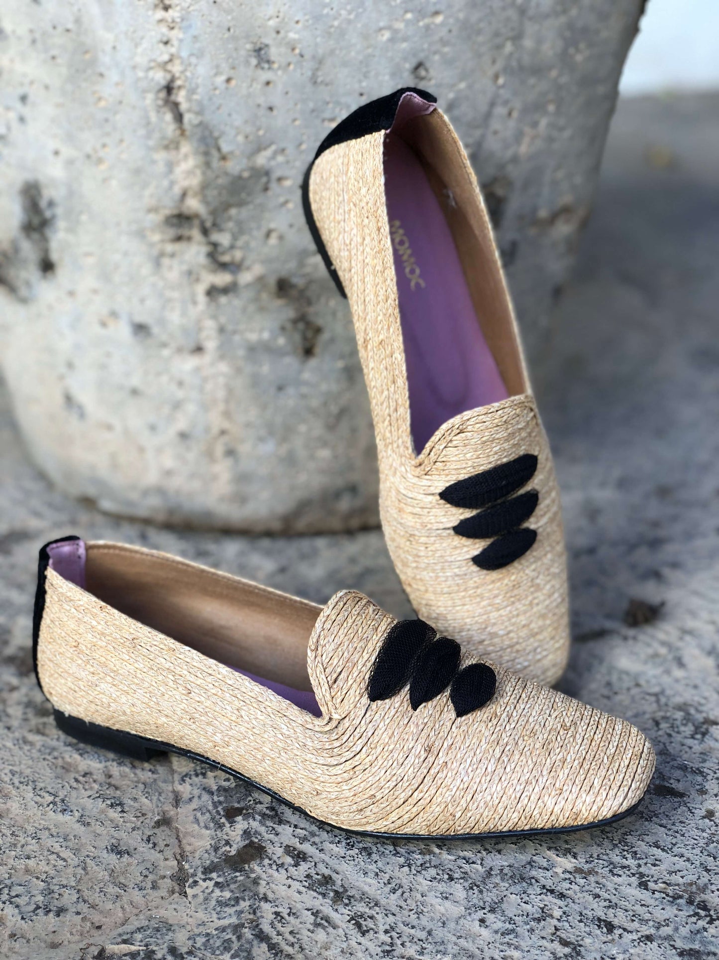 Casablanca Raffia Moccasin Sandals Momoc Shoes