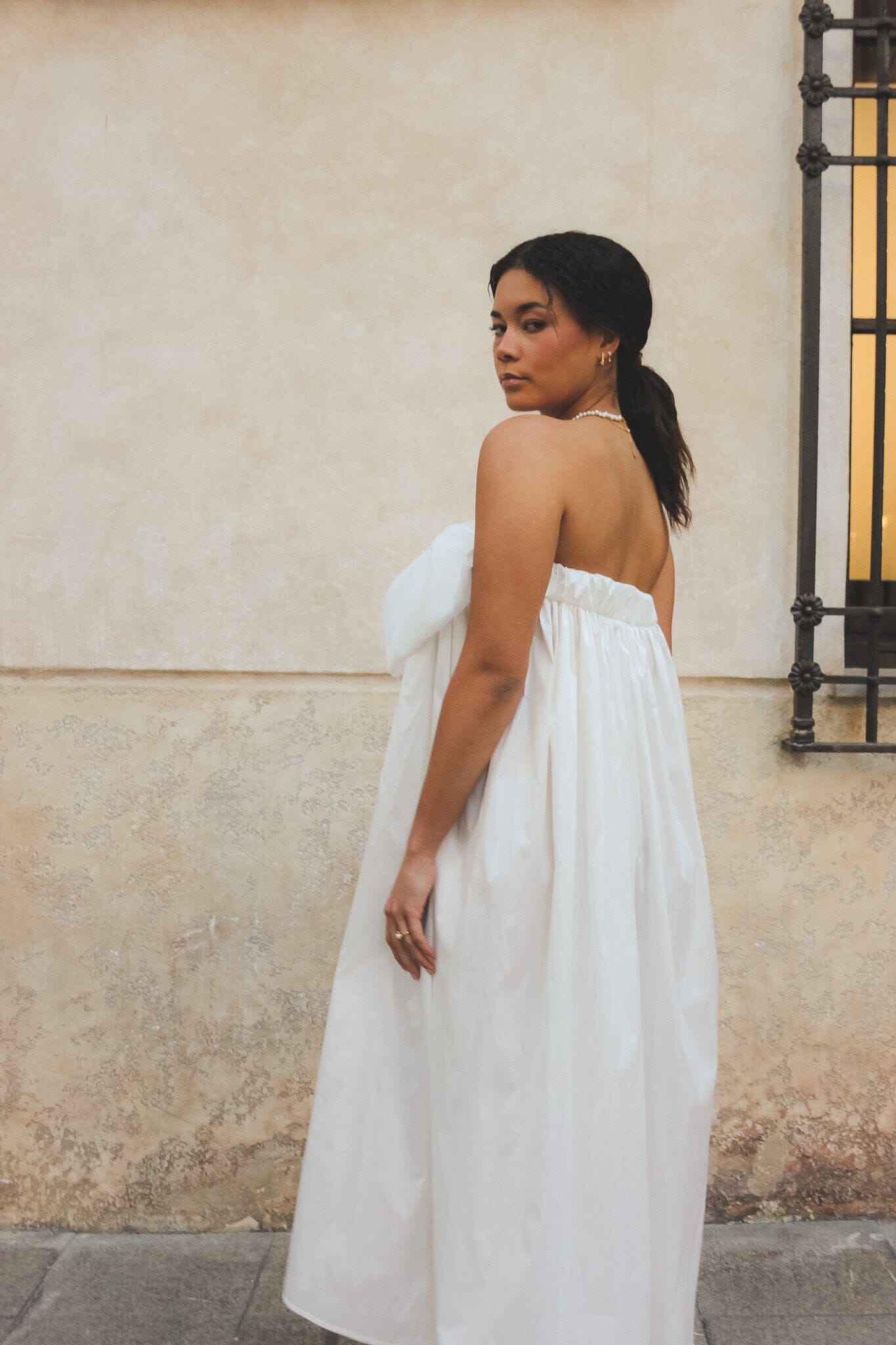 Celine White Dress Midi Dress Montilitas