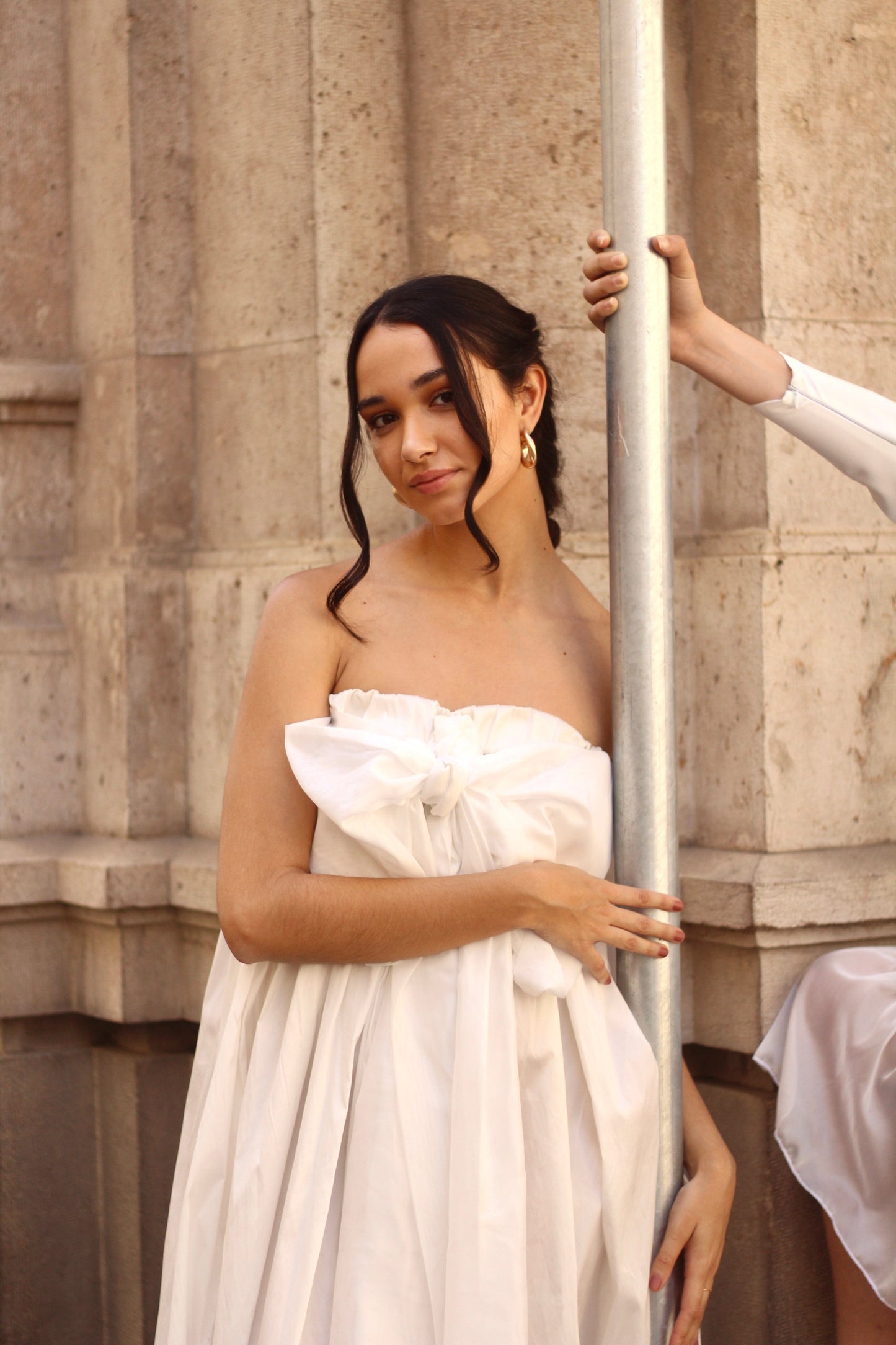 Celine White Dress Midi Dress Montilitas
