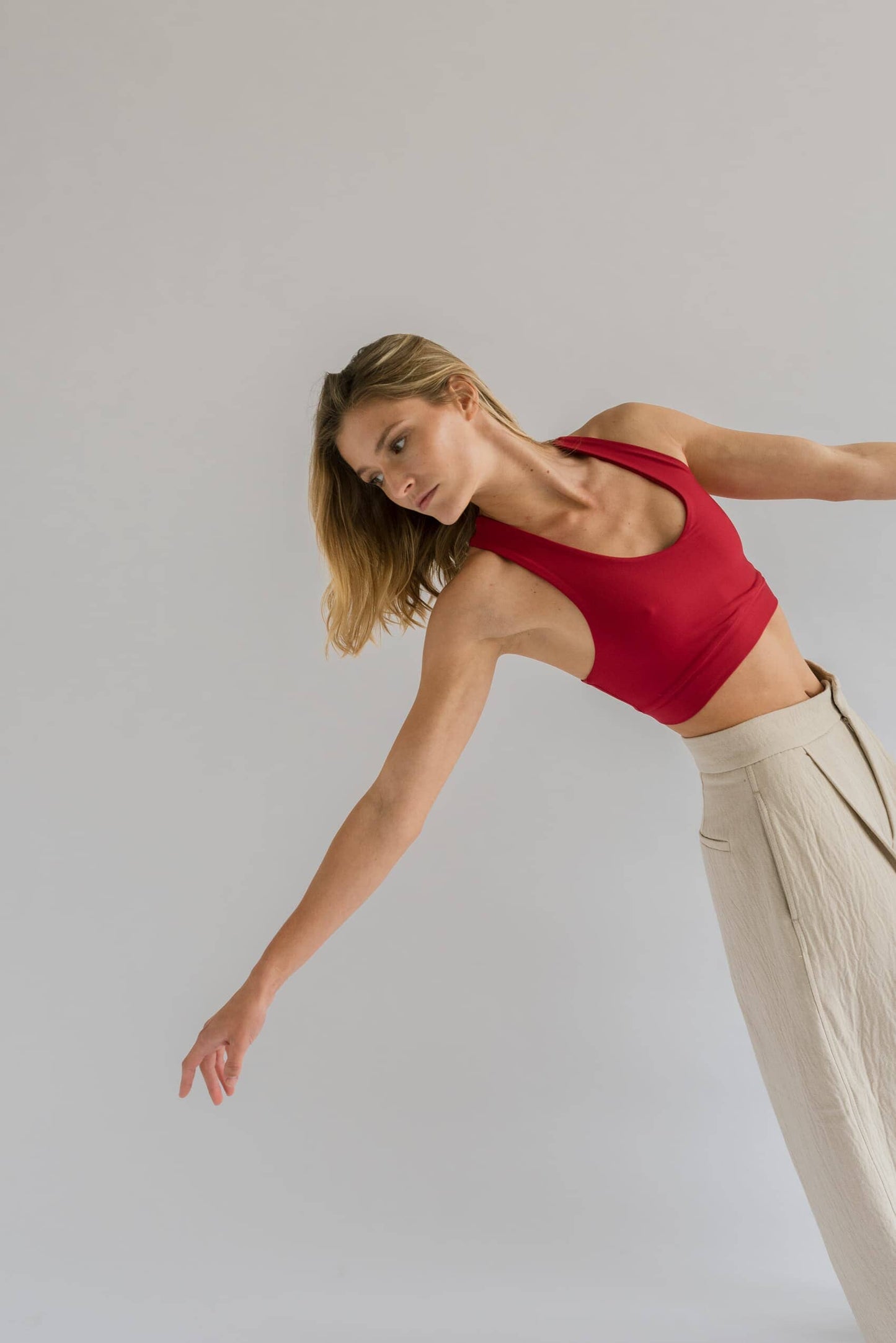Cherry Red Top Sports Bra Bradhy