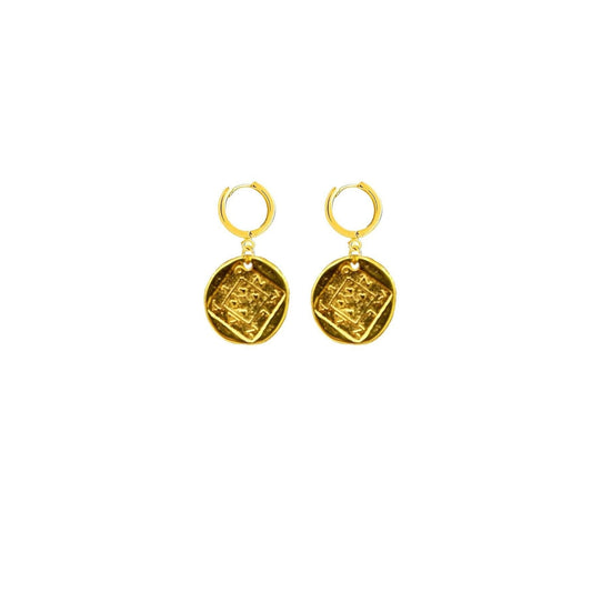 Coin Huggie Hoops Earrings MH Designs