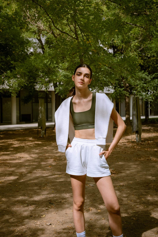Dark Forest Green Shine Top Sports Bra Bradhy