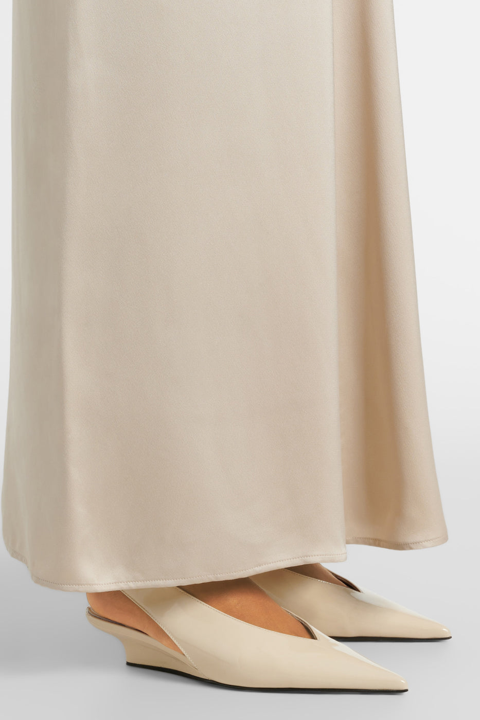 Monica satin midi dress beige