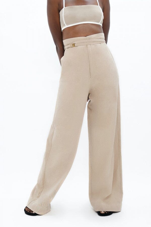 Florence Pants Sand Wide Leg Pants 1 People