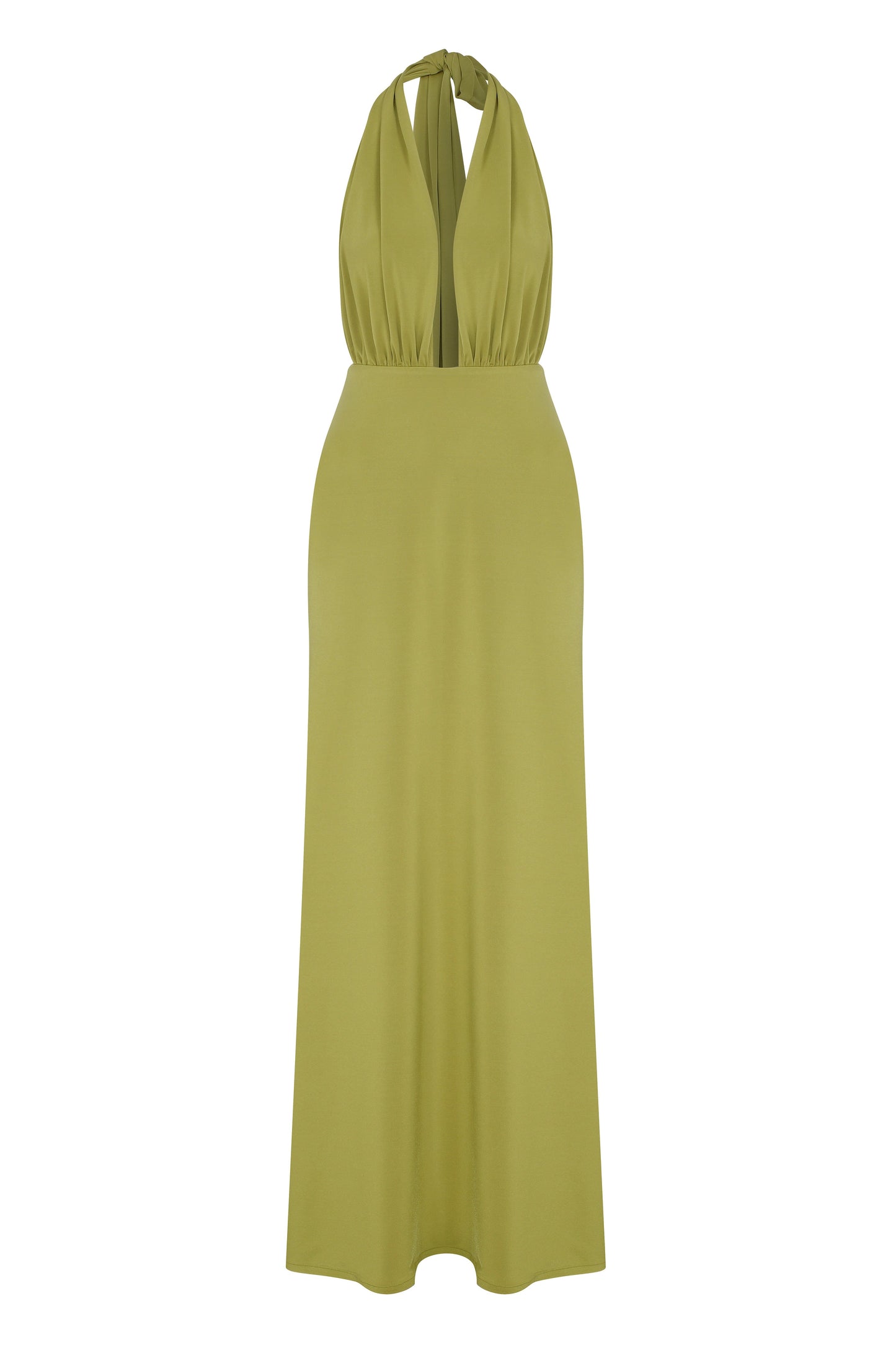 Ines Jersey Long Dress in Green Glow Dresses Nazli Ceren