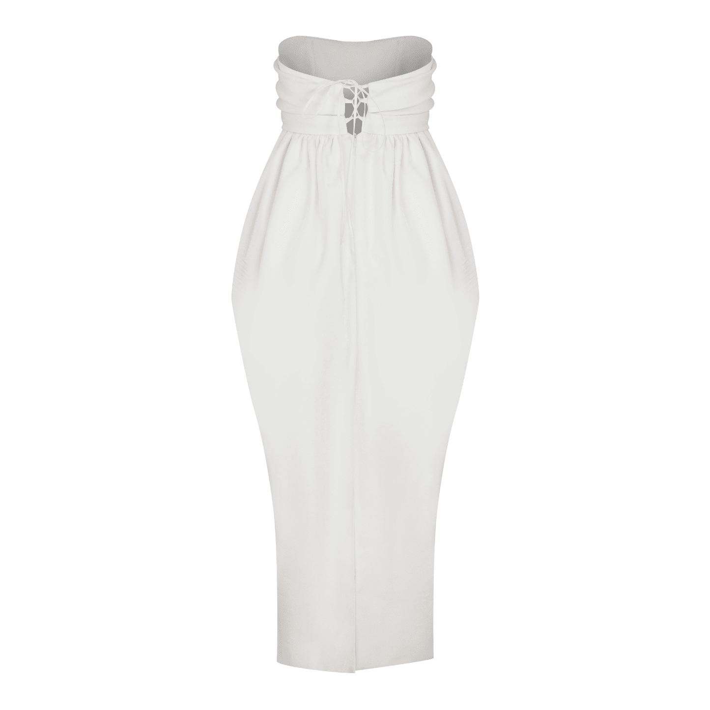 Jeanne Balloon Midi Dress in Blanc de Blanc Dresses Nazli Ceren