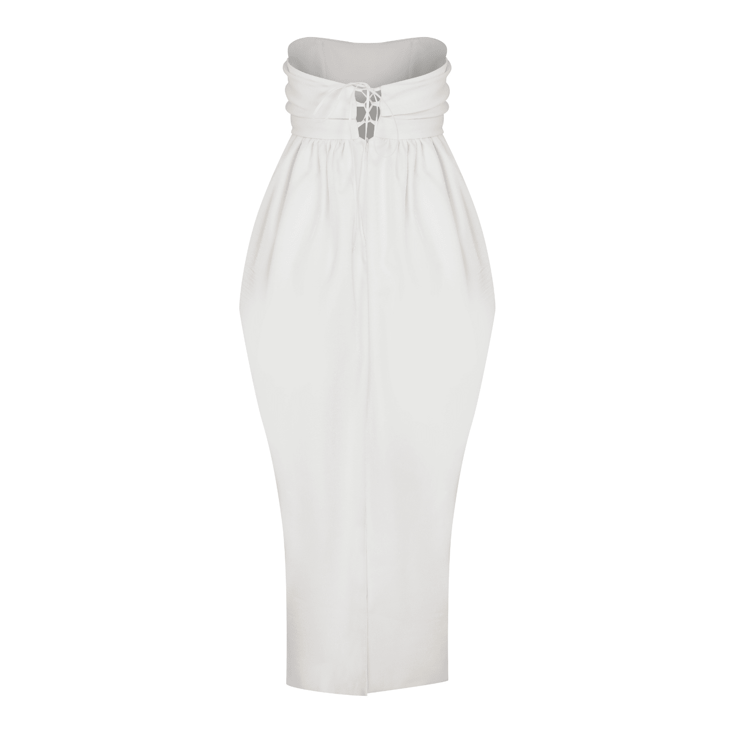 Jeanne Balloon Midi Dress in Blanc de Blanc Dresses Nazli Ceren