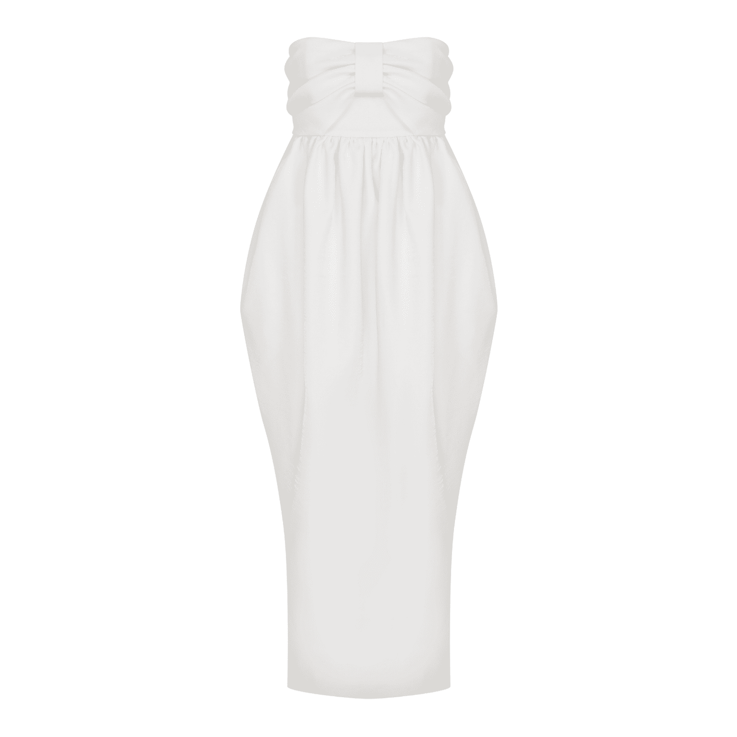 Jeanne Balloon Midi Dress in Blanc de Blanc Dresses Nazli Ceren