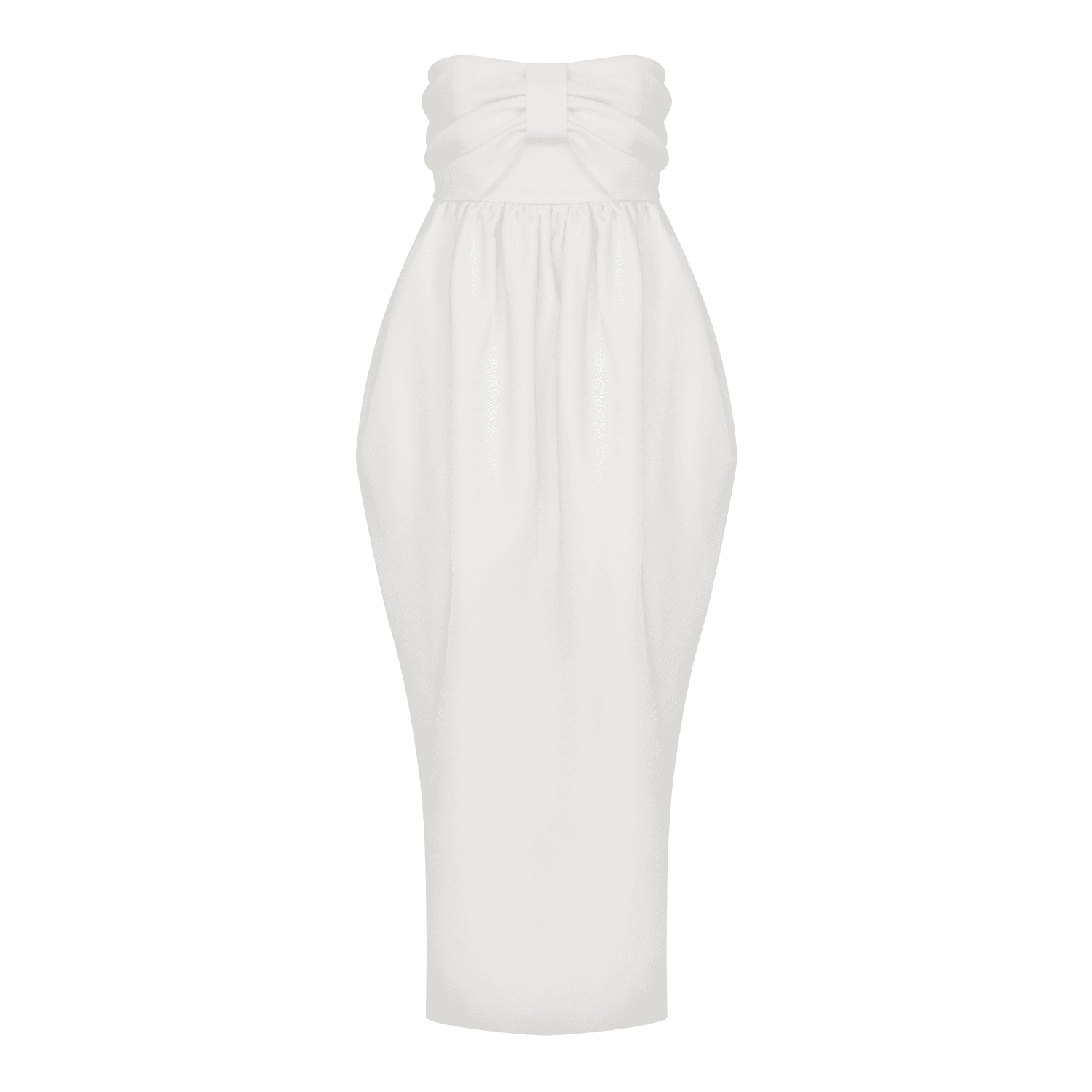 Jeanne Balloon Midi Dress in Blanc de Blanc Dresses Nazli Ceren