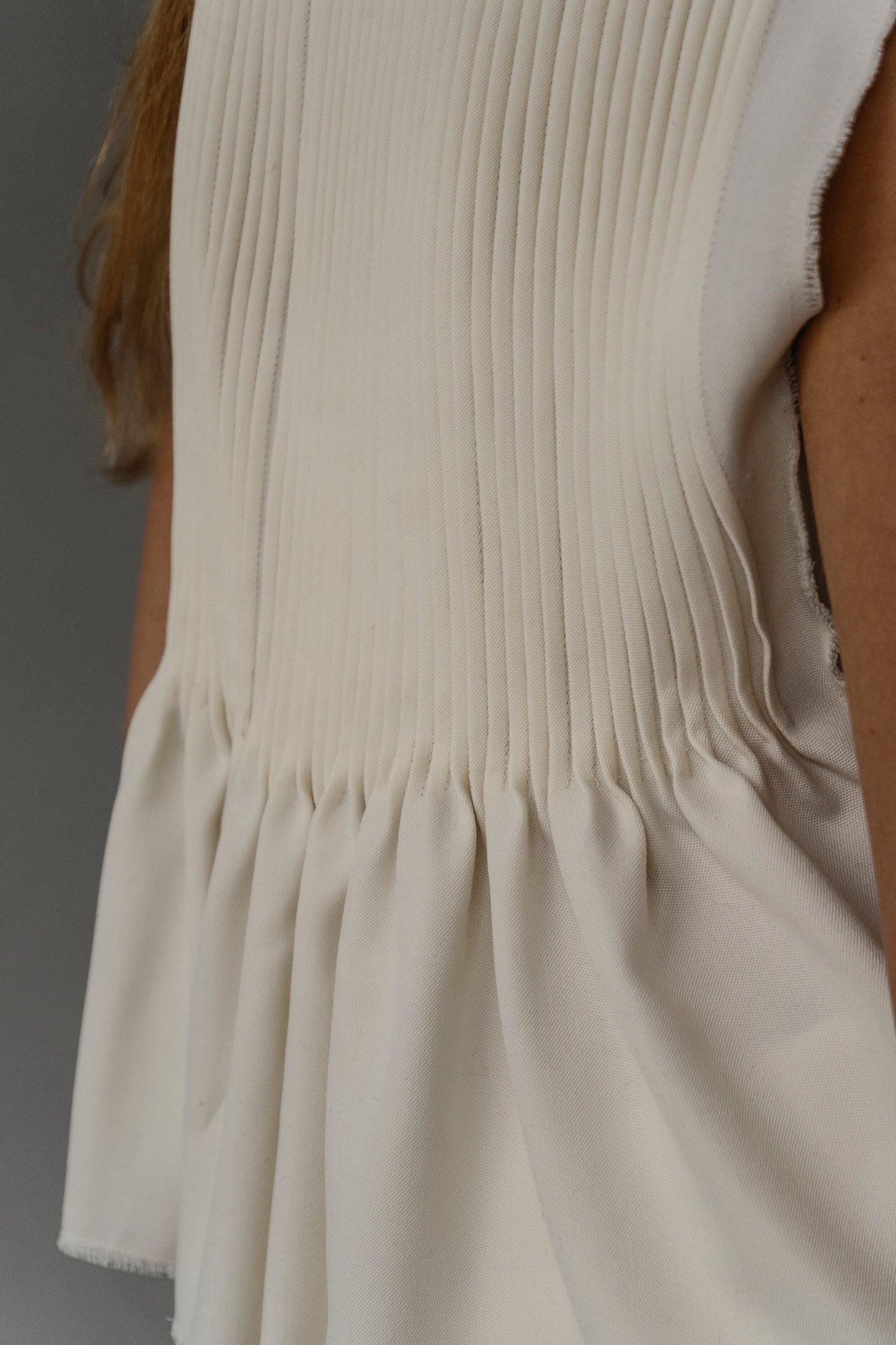 Cream Raw Clips Vest