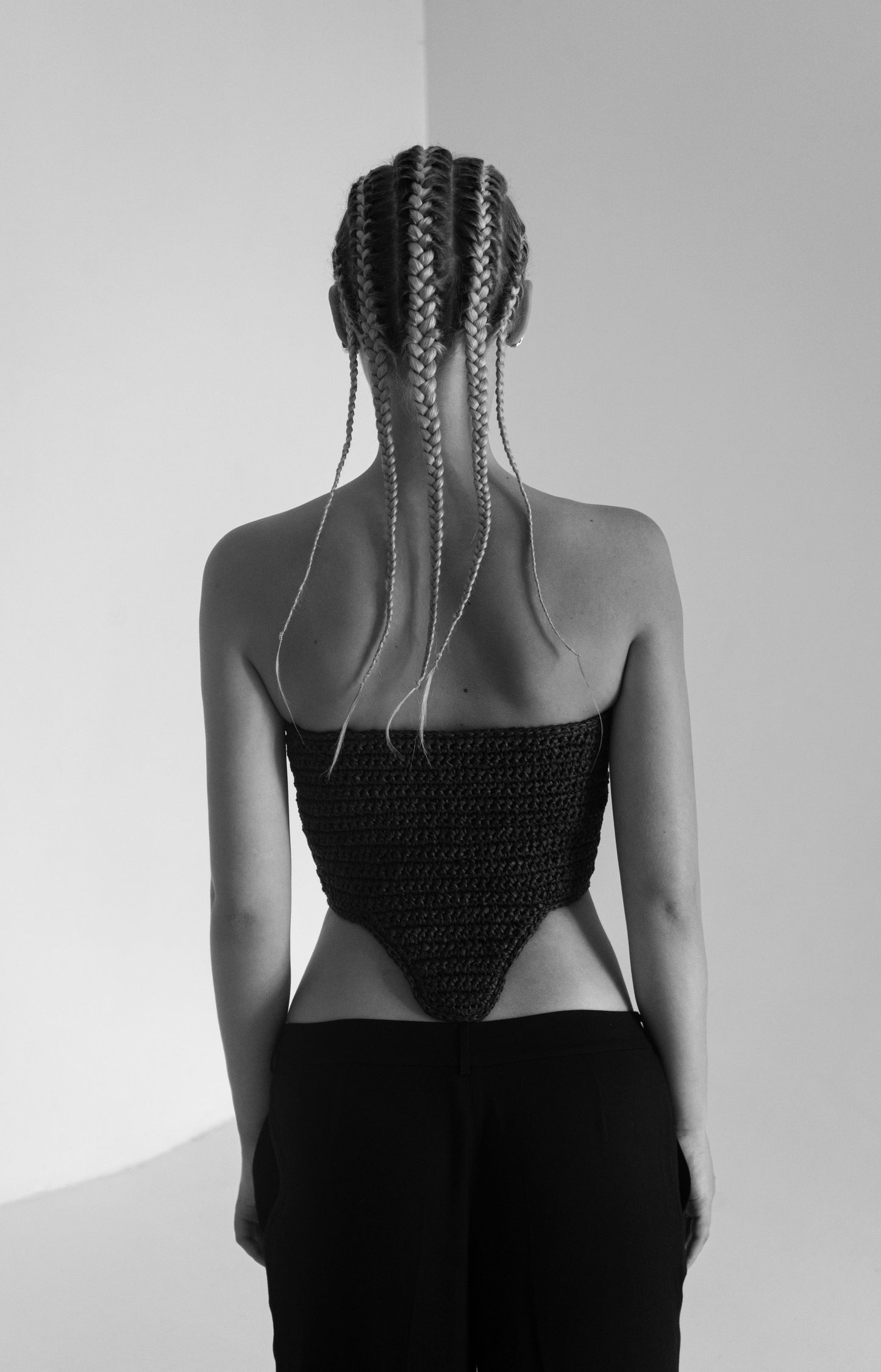 Pyrogov Black Rafia Handmade Crochet Corset
