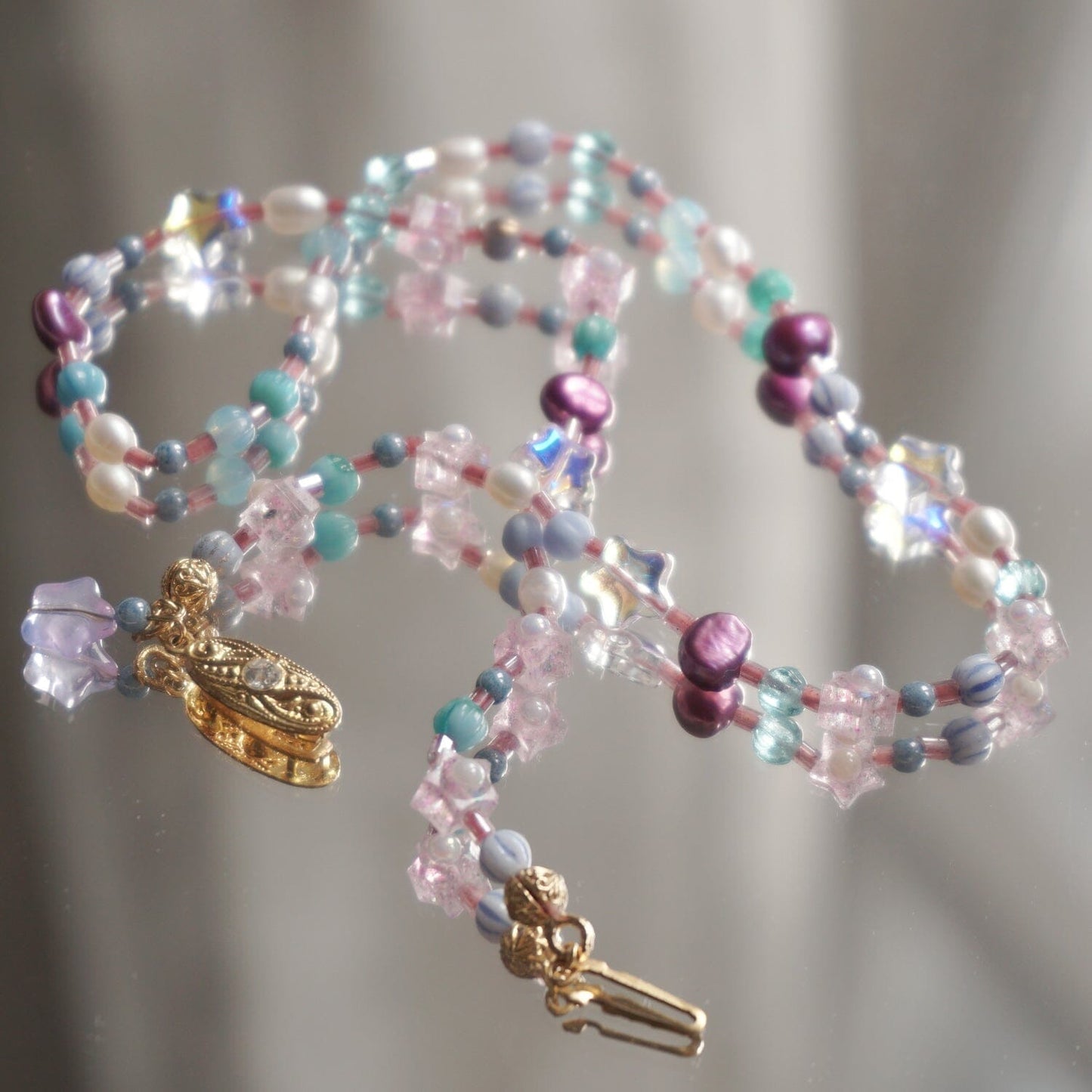 Lavender Field necklace collar Glimmering Jewellery