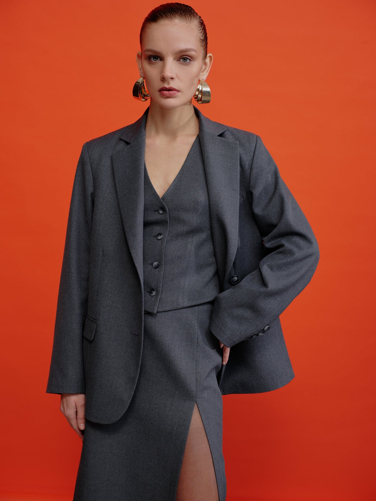 Lea Maxi Skirt in Grey Skirts Nazli Ceren