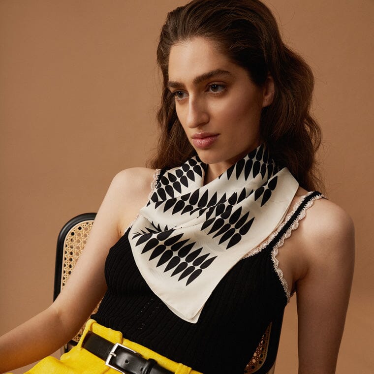 Leaf Scarf in Black Scarves Van Hise