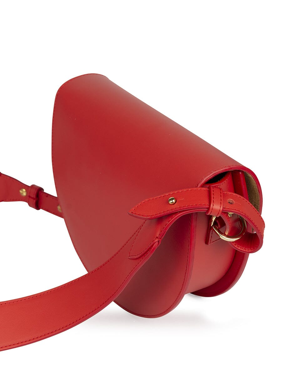Leather Saddle bag - Red Handbags Leandra