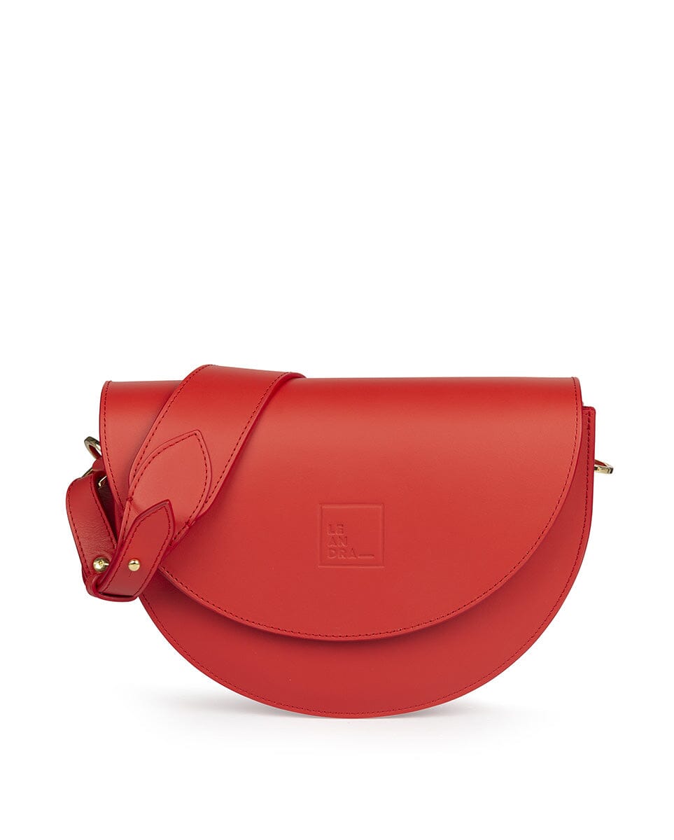 Leather Saddle bag - Red Handbags Leandra