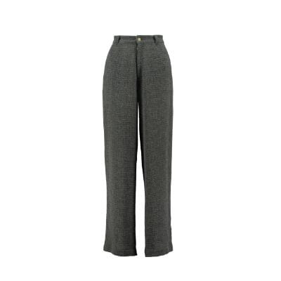 Light Weight Cotton Knit Long Wide Trousers Dark Grey Trousers Women Relax Baby Be Cool