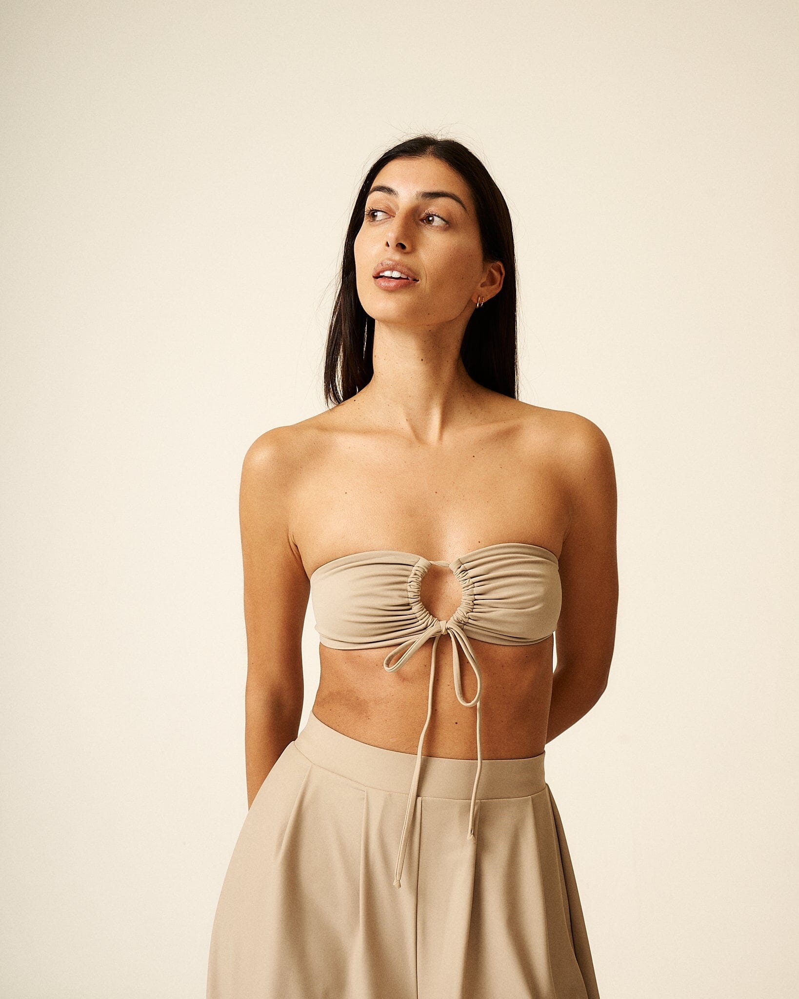 Loyola Lace up Multiway Bikini Top - Clay Bikini Top 710 Studio